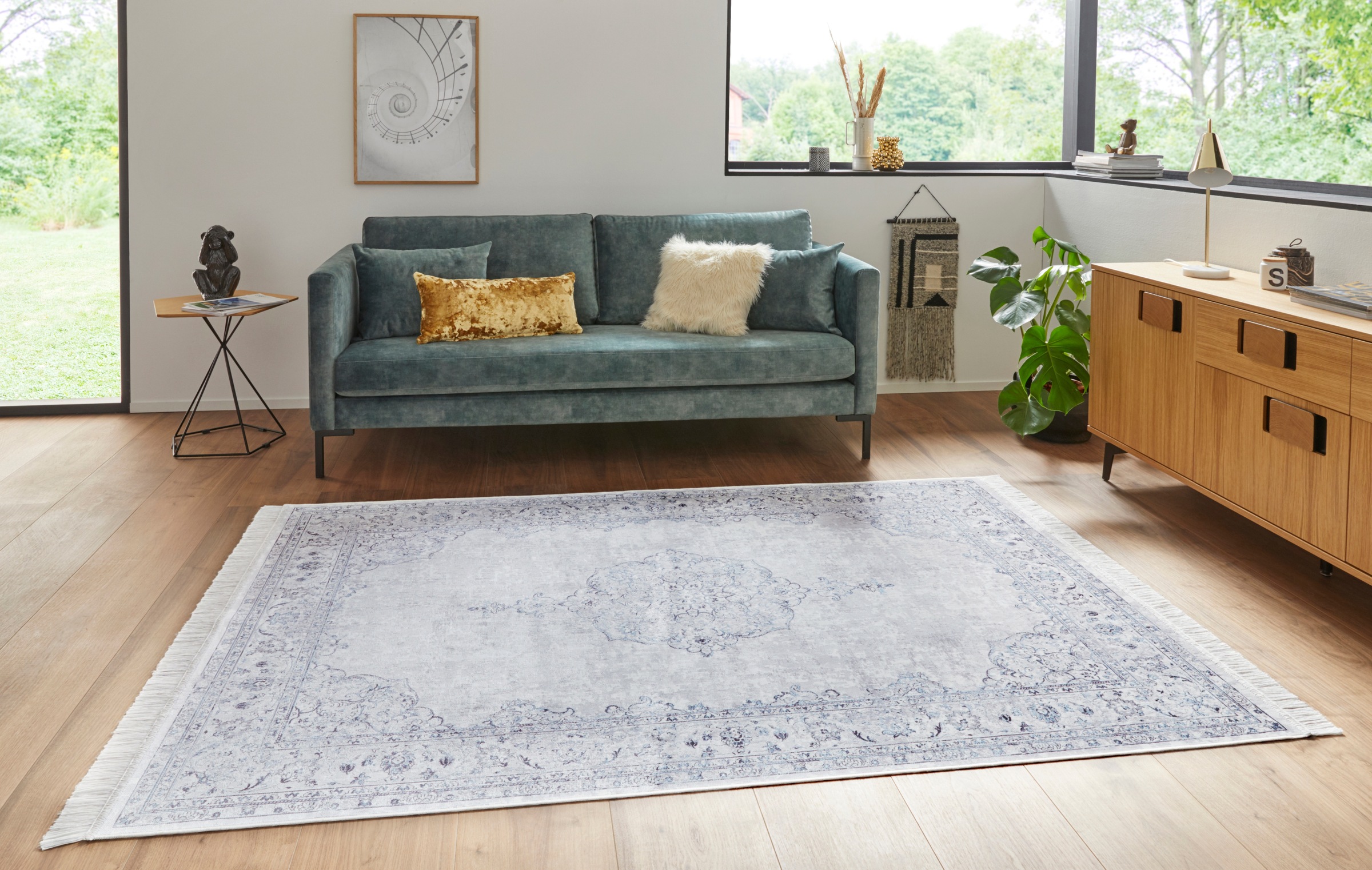 HANSE Home Teppich »Orient Vintage Medaillon«, rechteckig, 5 mm Höhe, Orientalisch mit Fransen, Orient, Wohnzimmer, Schlafzimmer, Esszimmer