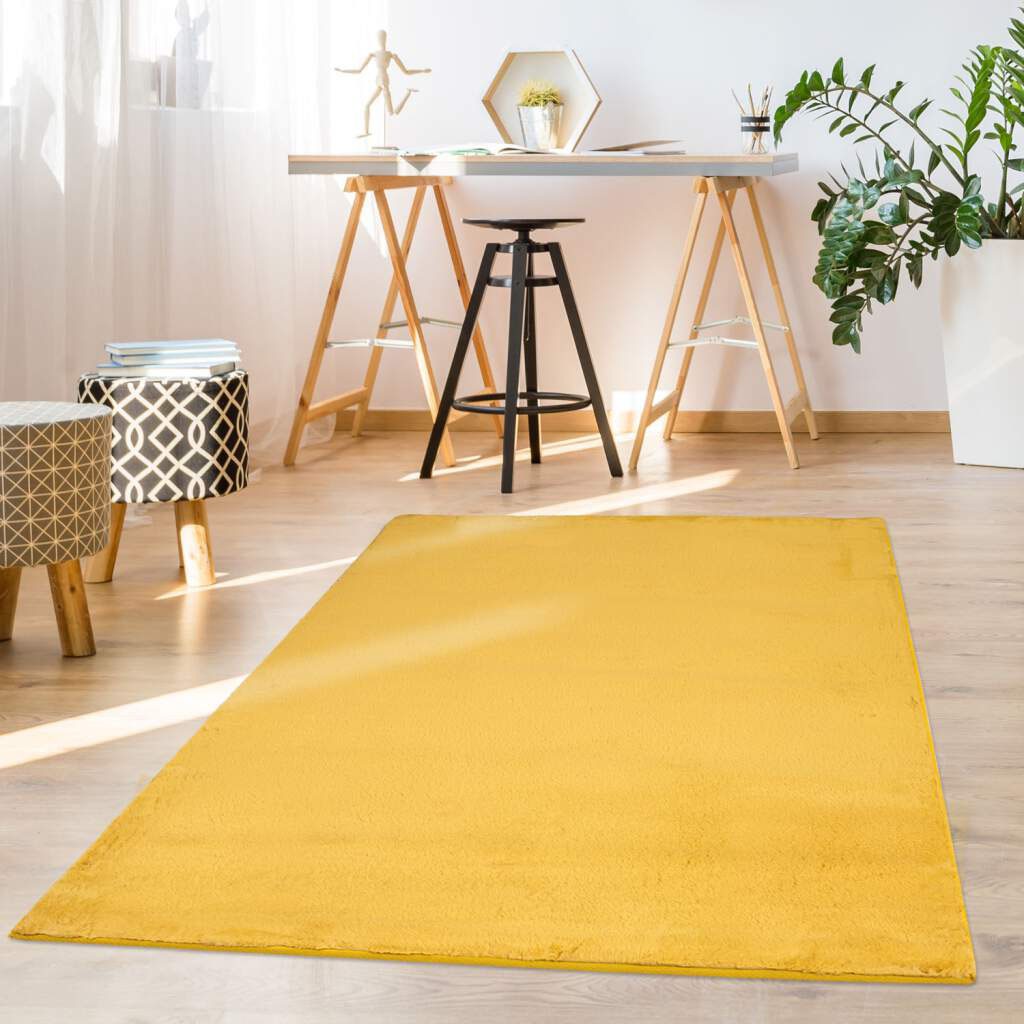 Carpet City Hochflor-Teppich »TOPIA 400«, rechteckig, Kunstfell-Teppich mit Kaninchenfell-Optik, Wohnzimmer, Schlafzimmer