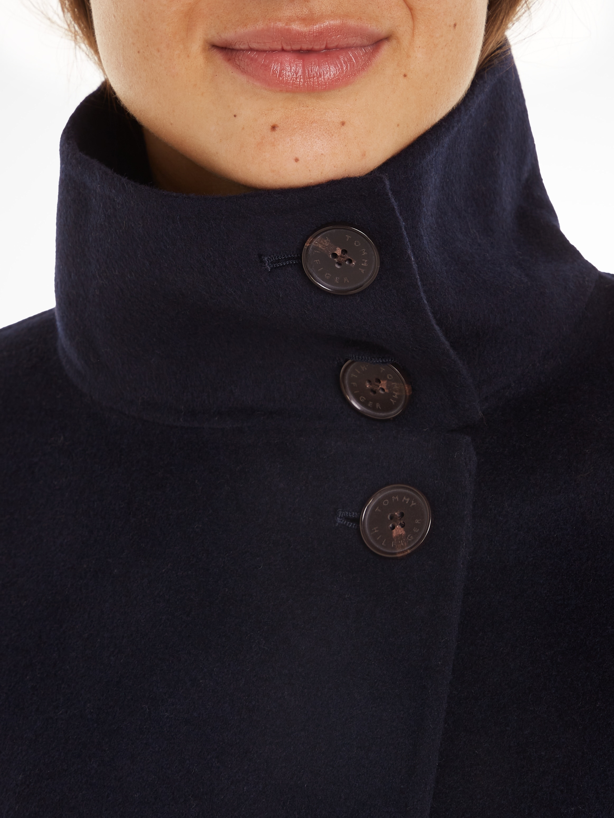 Tommy Hilfiger Outdoorjacke »DF WOOL BLEND FUNNEL JACKET«, mit hochschliessendem Kragen