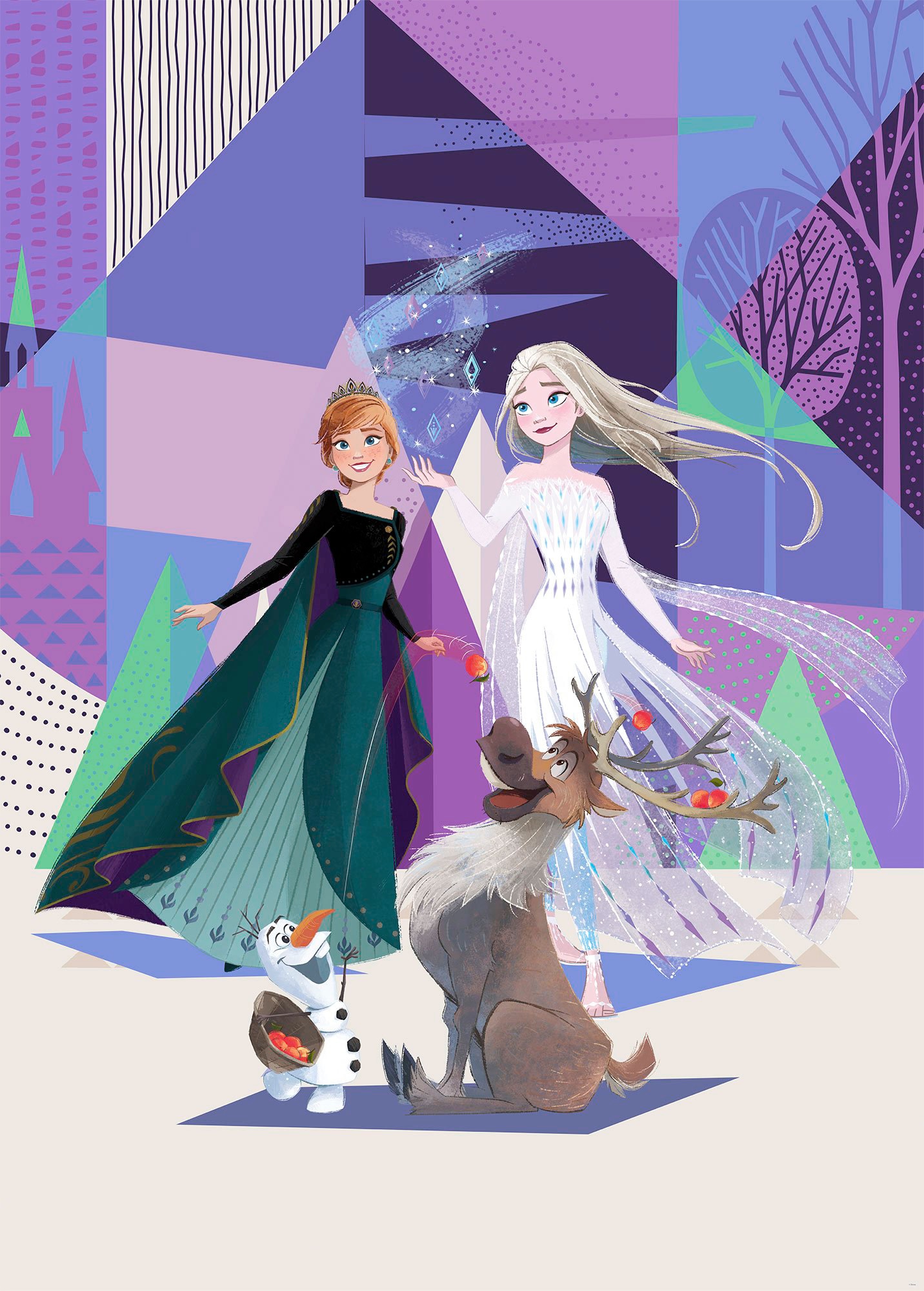 Image of Komar Vliestapete "Digitaldruck Vlies - Frozen Abstract Arendelle - Grösse 200 x 280 cm" bedruckt glatt Kinderzimmer