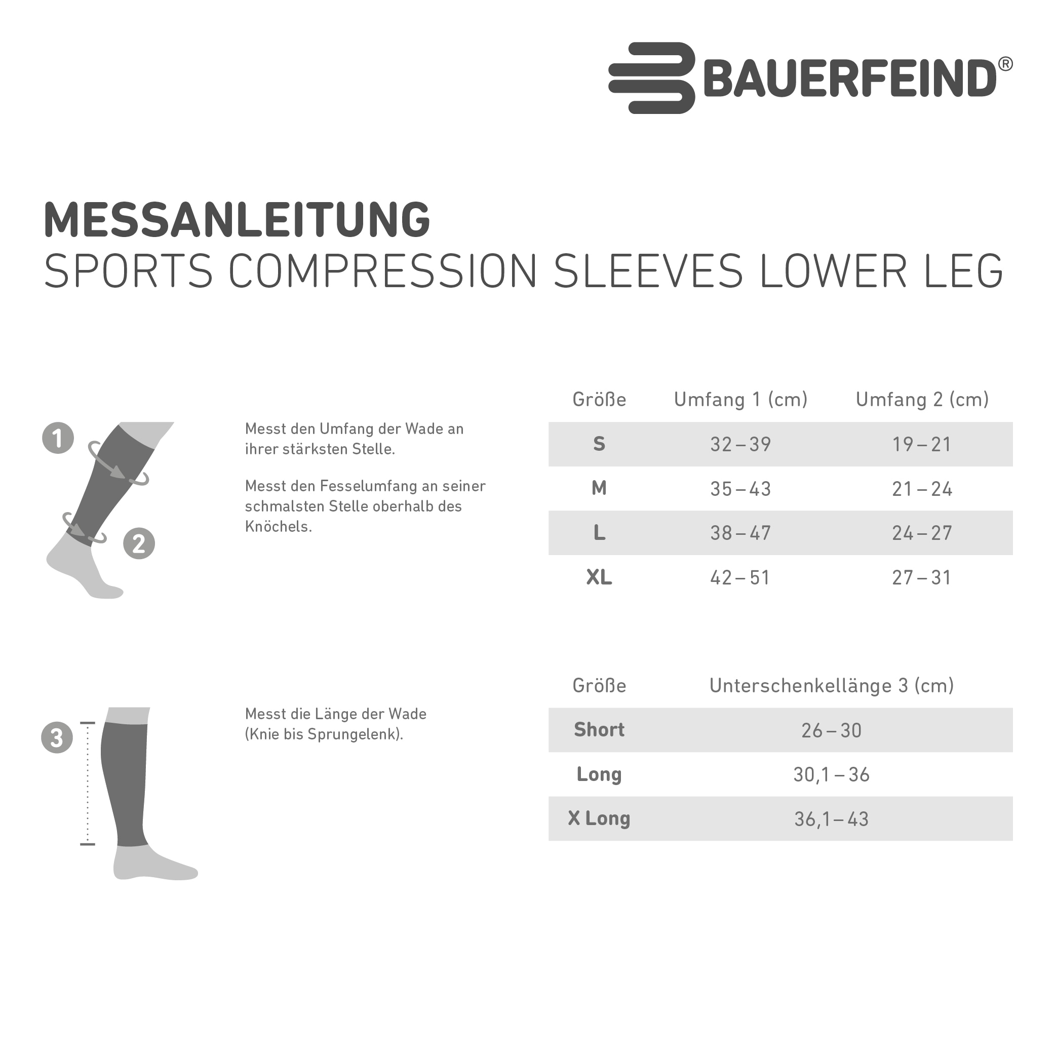 Bauerfeind Bandage »Compression Sleeves Lower Leg« beidseitig tragbar, atmungsaktives Material