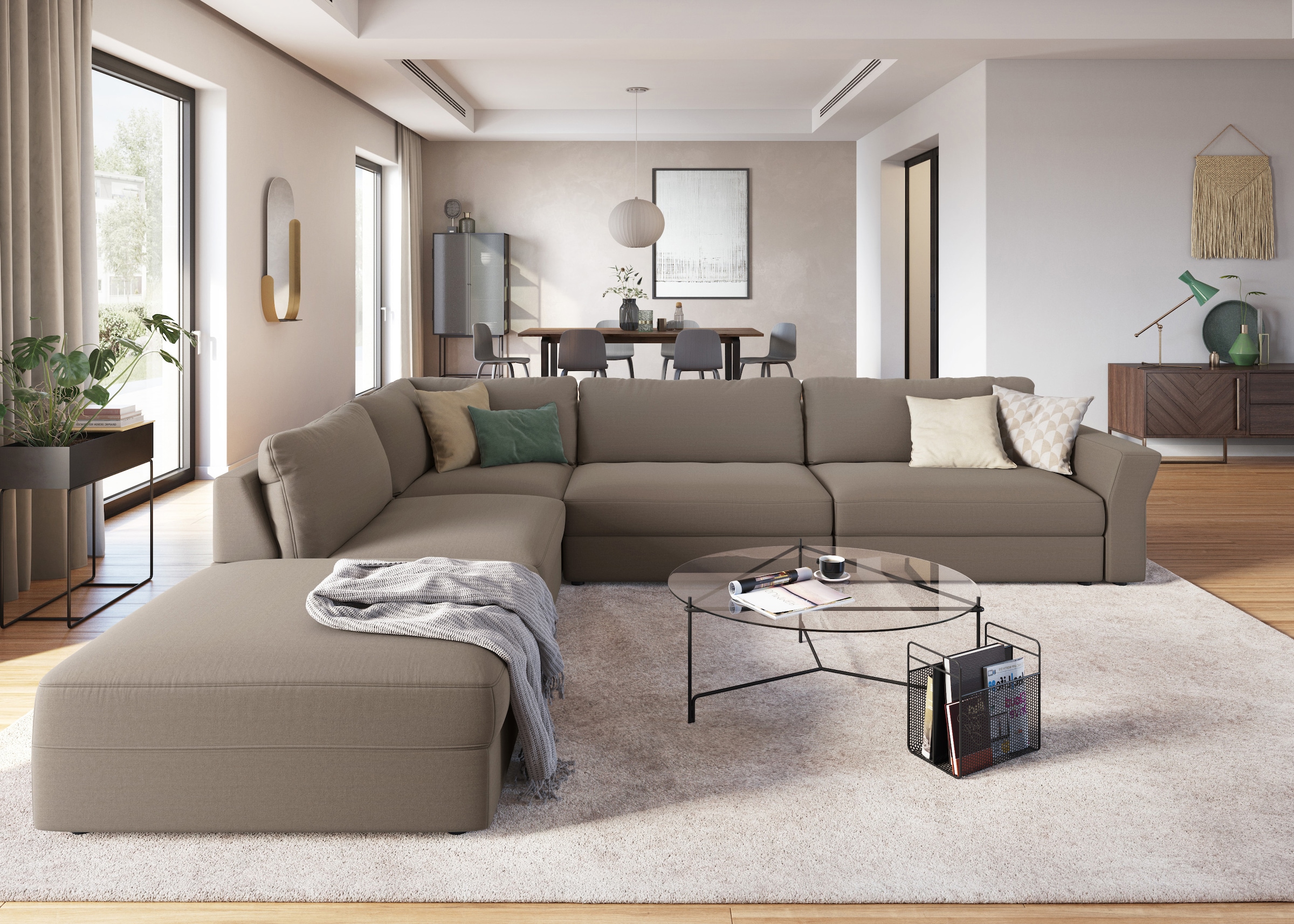 sit&more Ecksofa »Cadabra L-Form«, Breite 356 cm, mit Sitztiefenverstellung