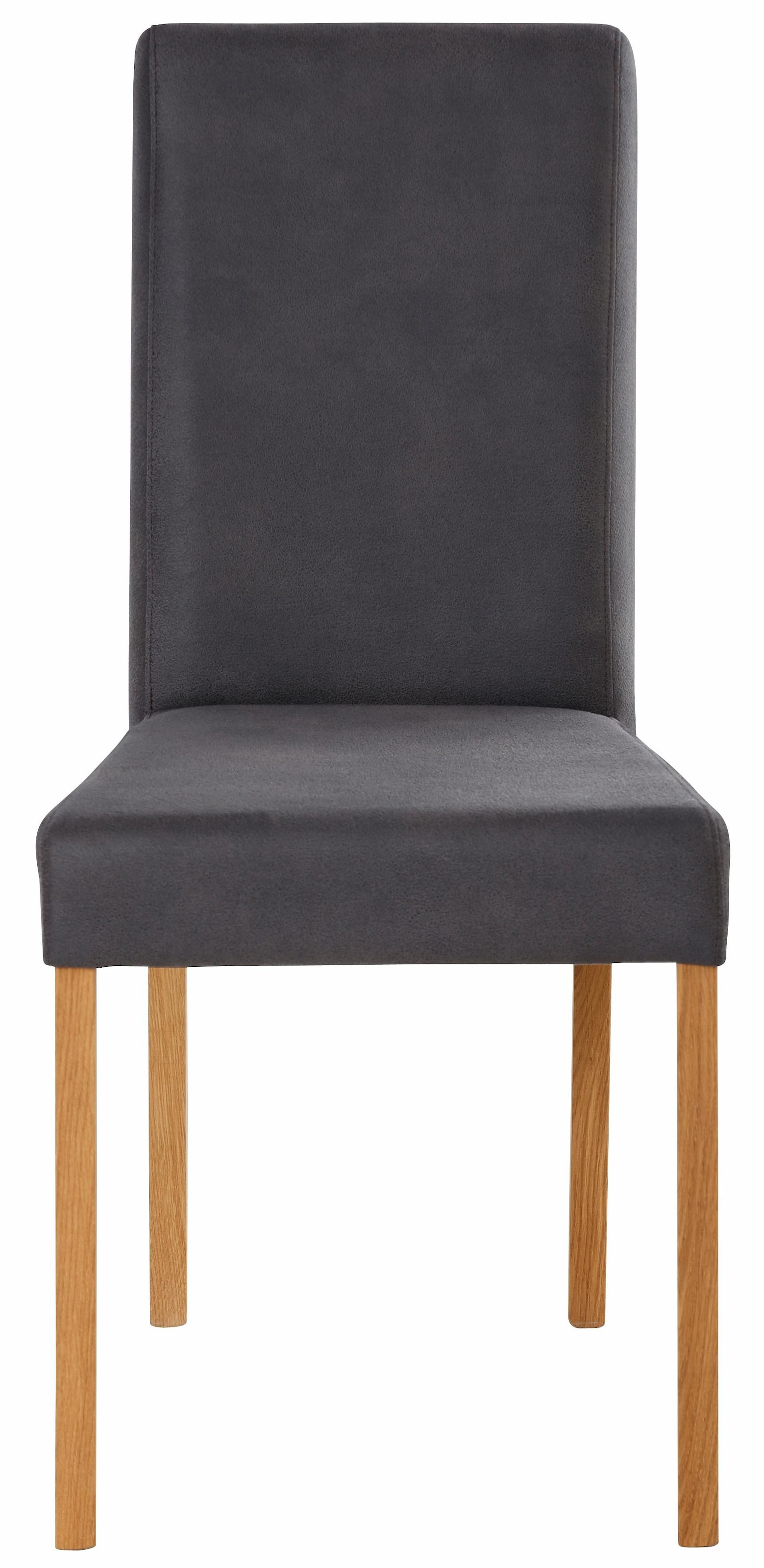 Home affaire 4-Fussstuhl »Bologna«, (Set), 2 St., Luxus-Microfaser, Gestell aus Massivholz