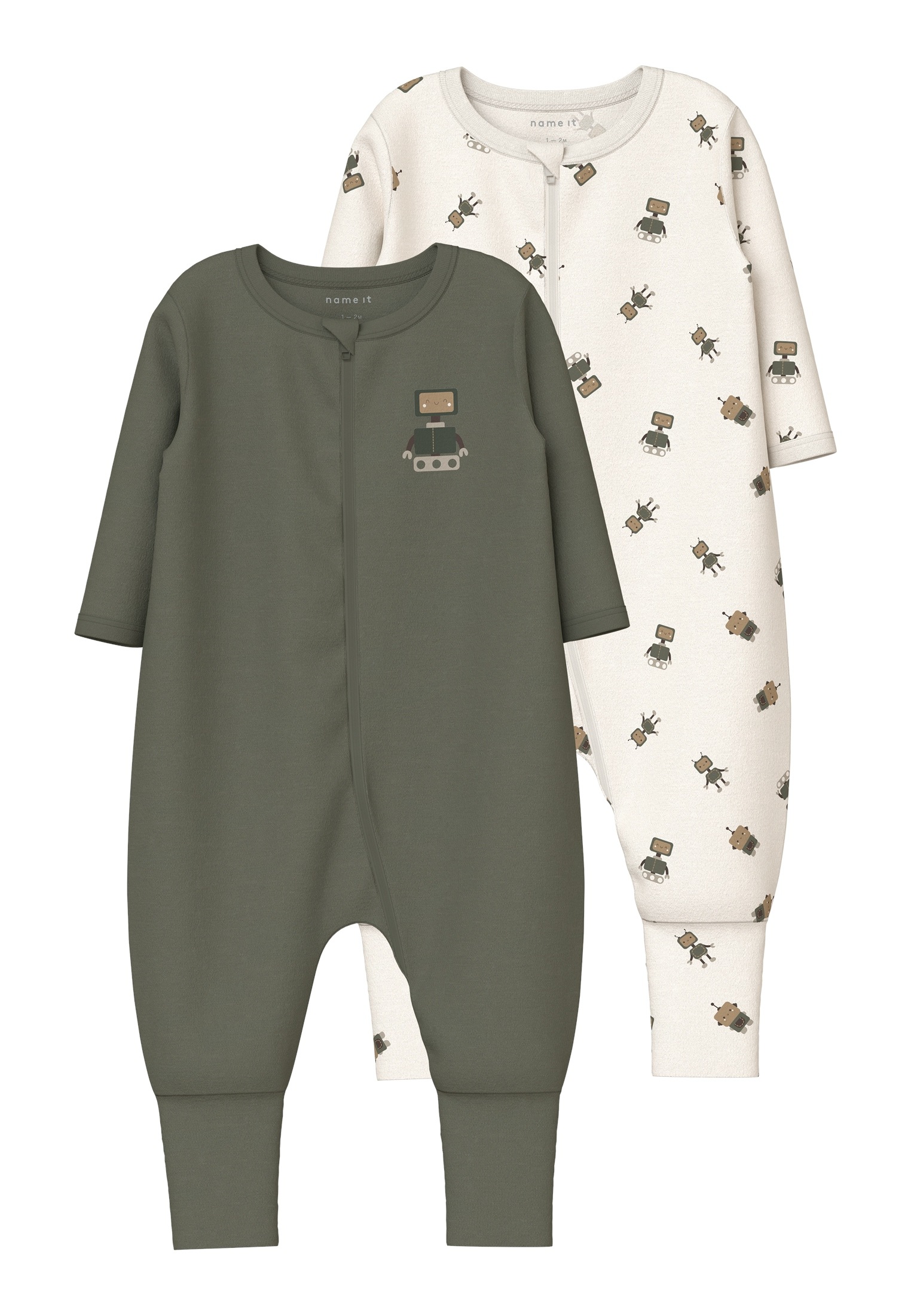 Name It Pyjama »NBMNIGHTSUIT 2P ZIP FF ROBOT NOOS«, (Packung, 2 tlg.)
