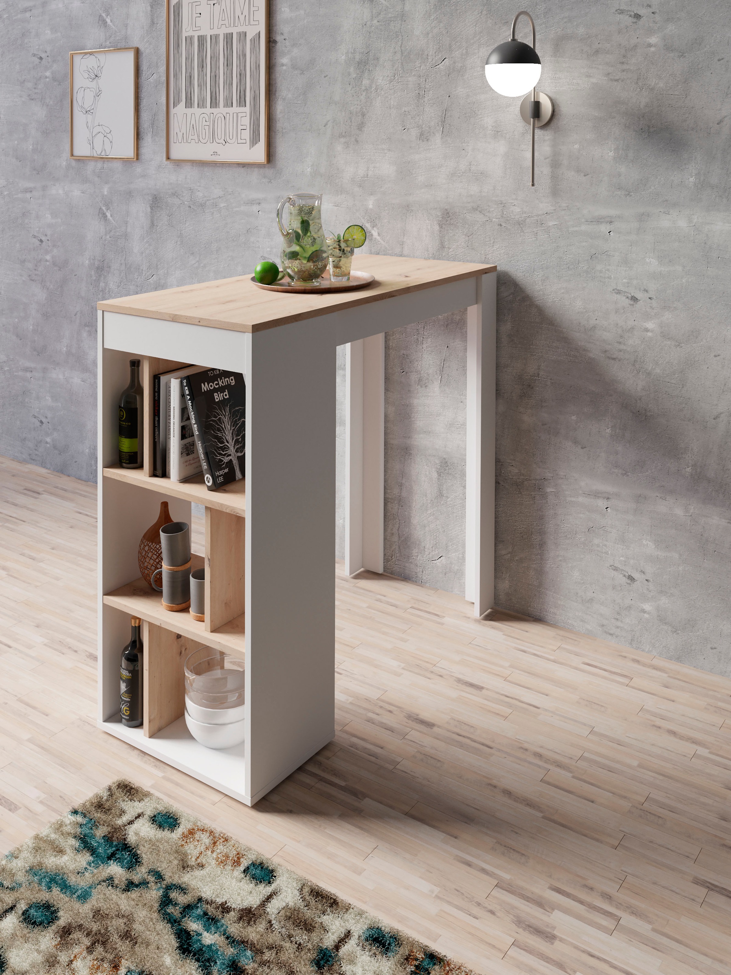 Image of byLIVING Bartisch »Moby«, Breite 110 cm, mit Regalfächern, in verschiedenen Ausführungen erhältlich bei Ackermann Versand Schweiz