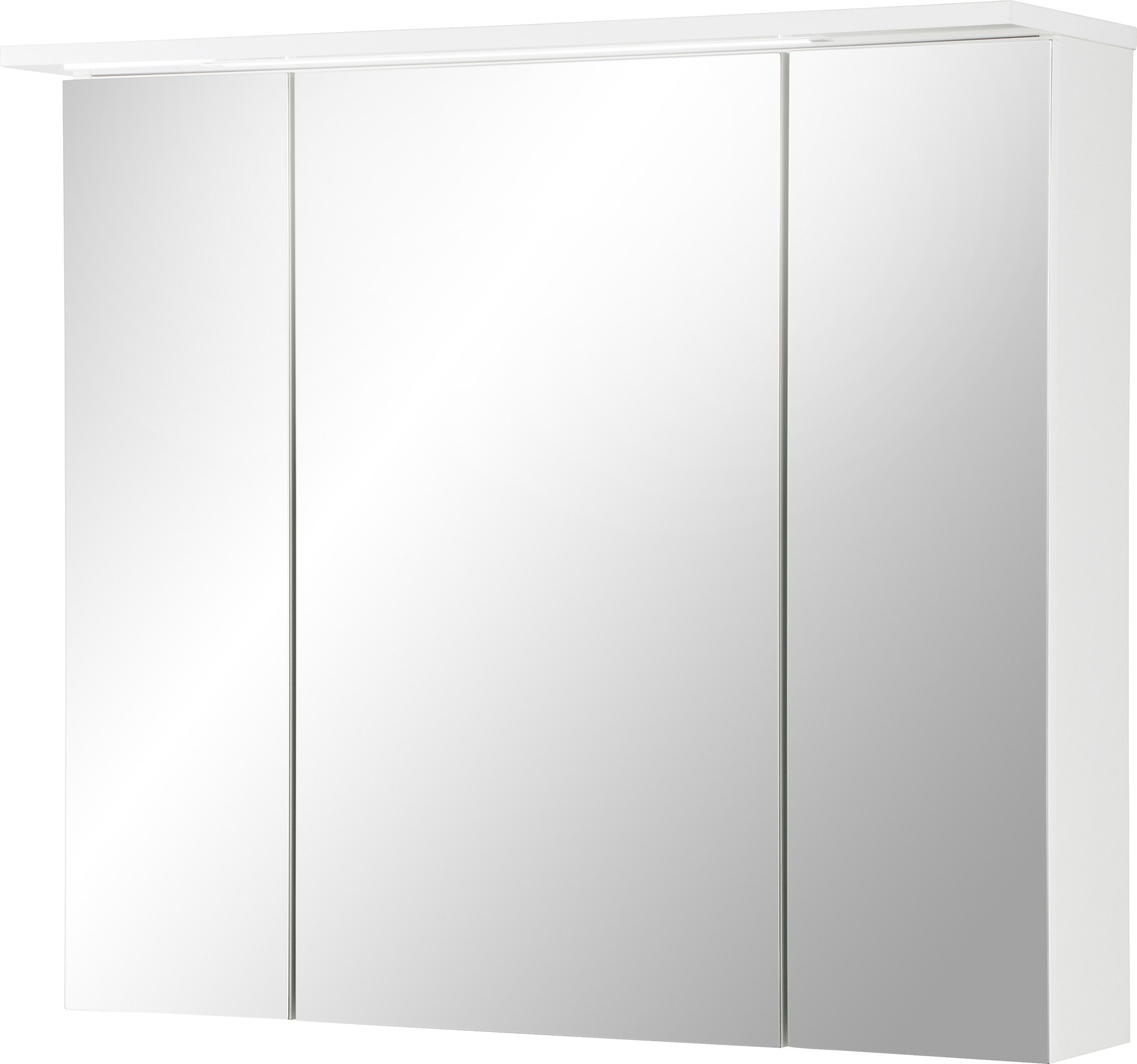 Image of Schildmeyer Spiegelschrank »Profil 16«, Breite 80 cm, 3-türig, eingelassene LED-Beleuchtung, Schalter-/Steckdosenbox, Glaseinlegeböden, Made in Germany bei Ackermann Versand Schweiz