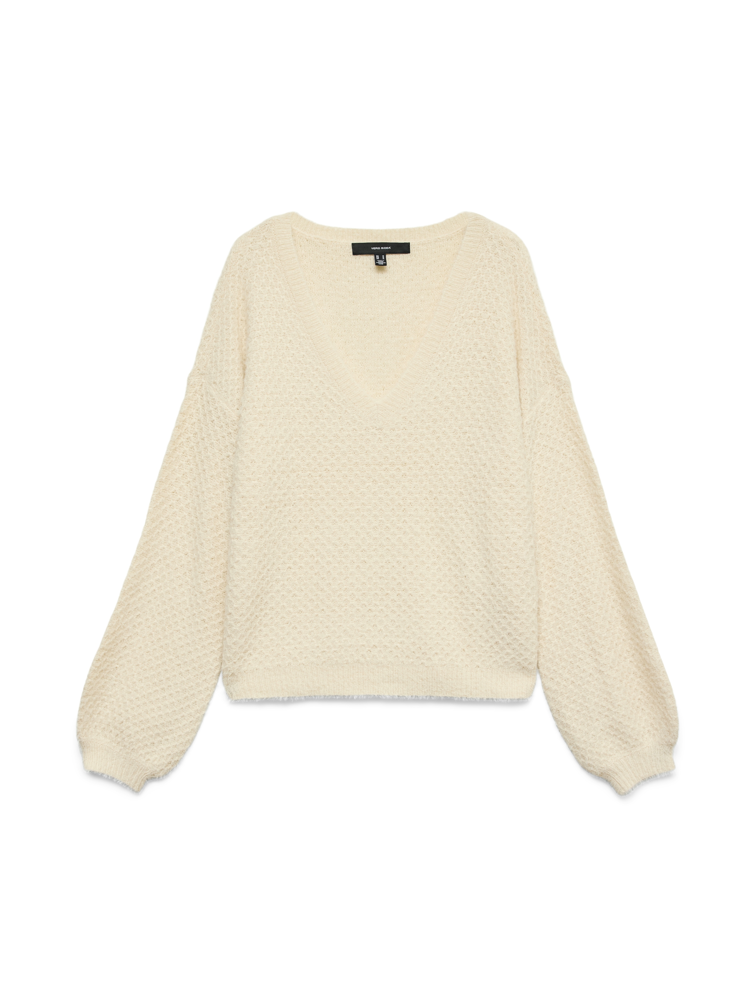 Vero Moda Strickpullover »VMPUFF LS V-NECK PULLOVER BOO« Materialmix