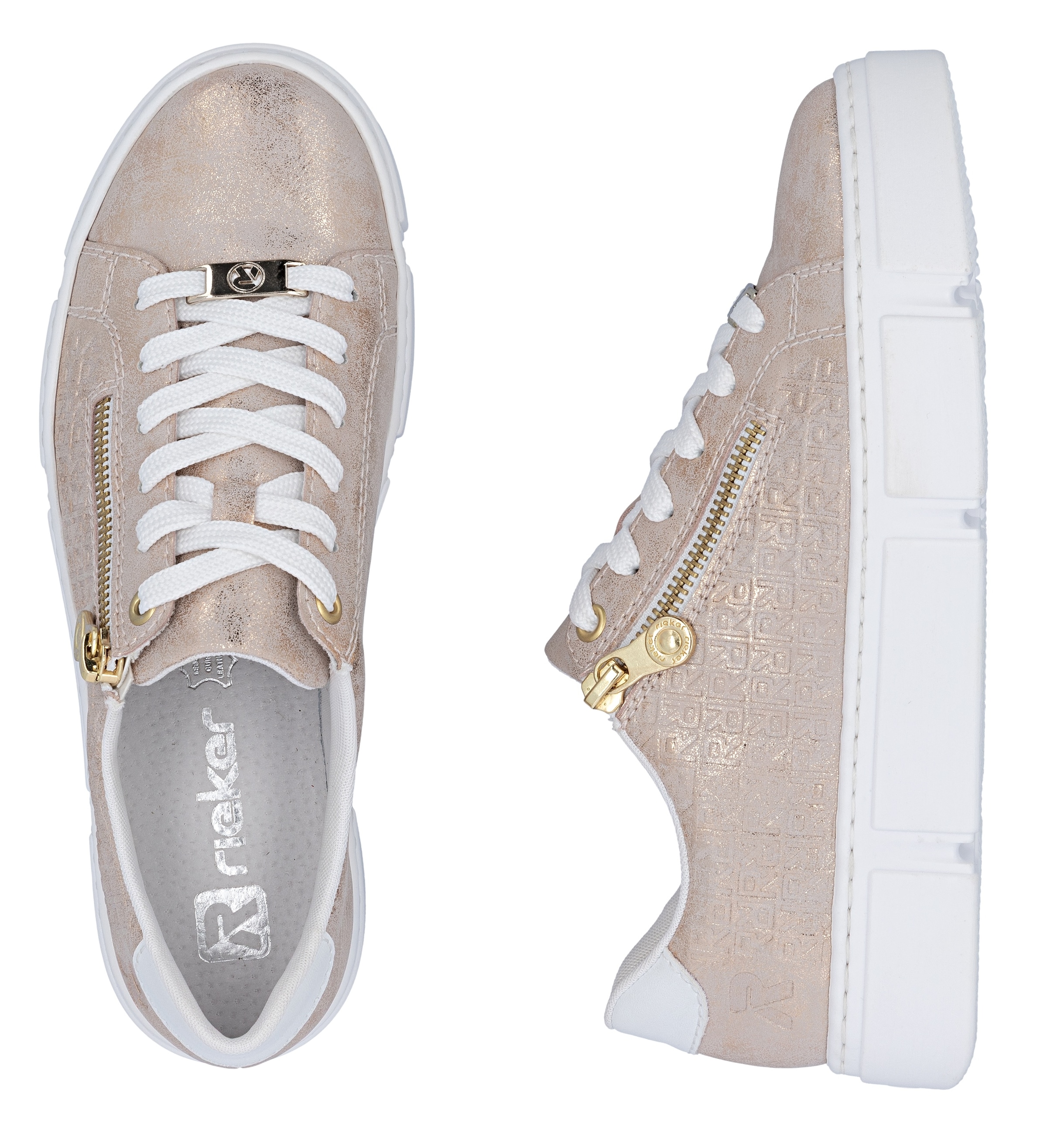 Rieker Plateausneaker  , Freizeitschuh, Halbschuh, Schnürschuh mit Reissverschluss