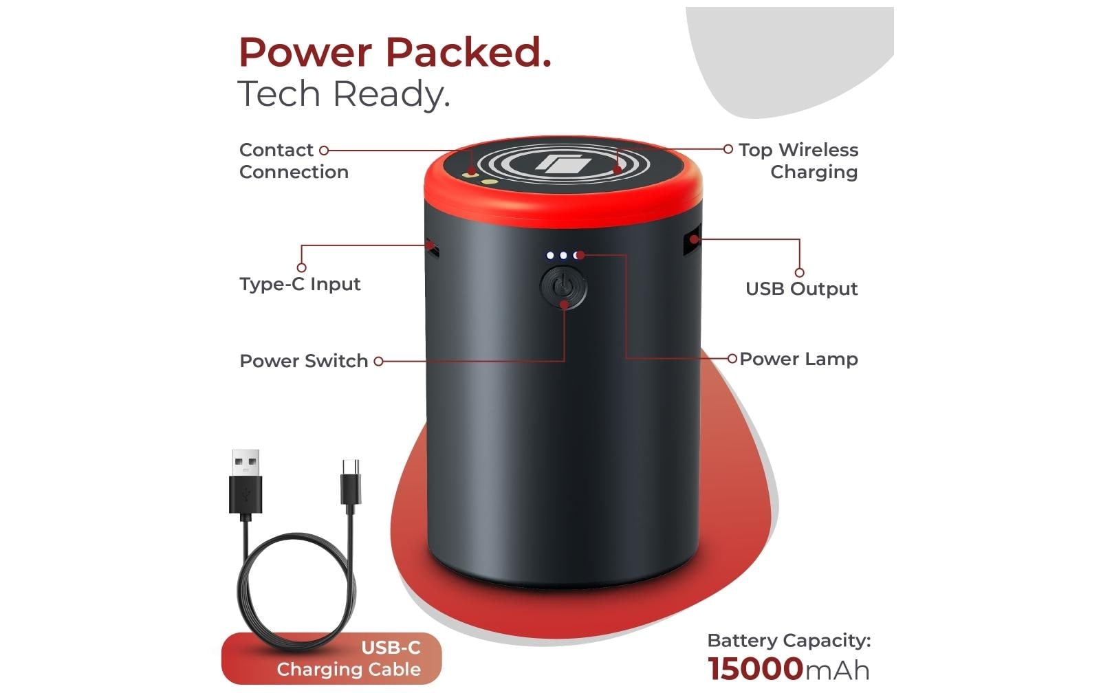   Powerbank »Caliber CPS-PB150, 15000 mAh« Mobile Powerbank mit 15000 mAh Kapazität