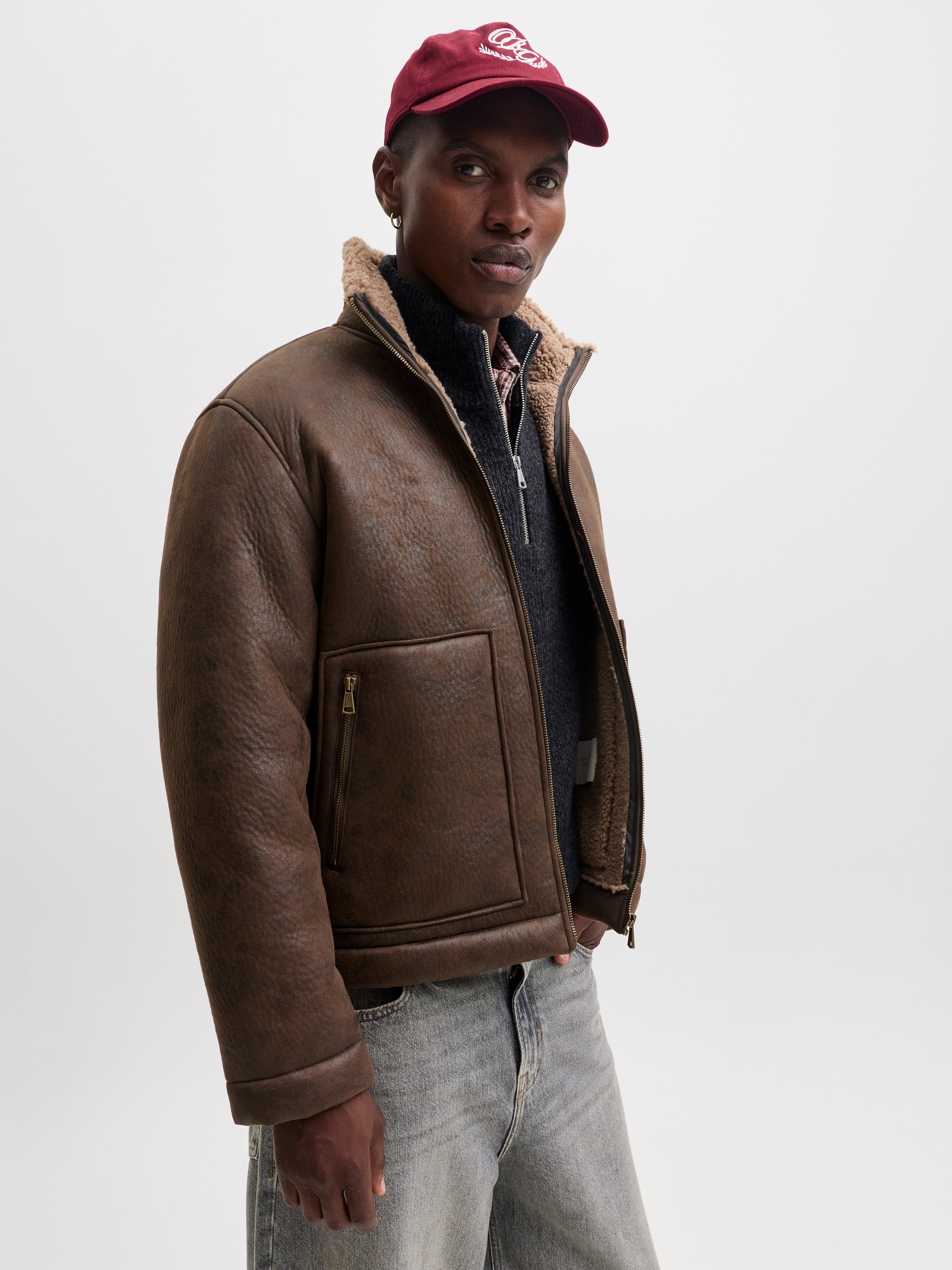 Jack & Jones Veste de pilote »JORSALAMANCO FLIGHT JACKET SN« Polyester, col intérieur en matière teddy