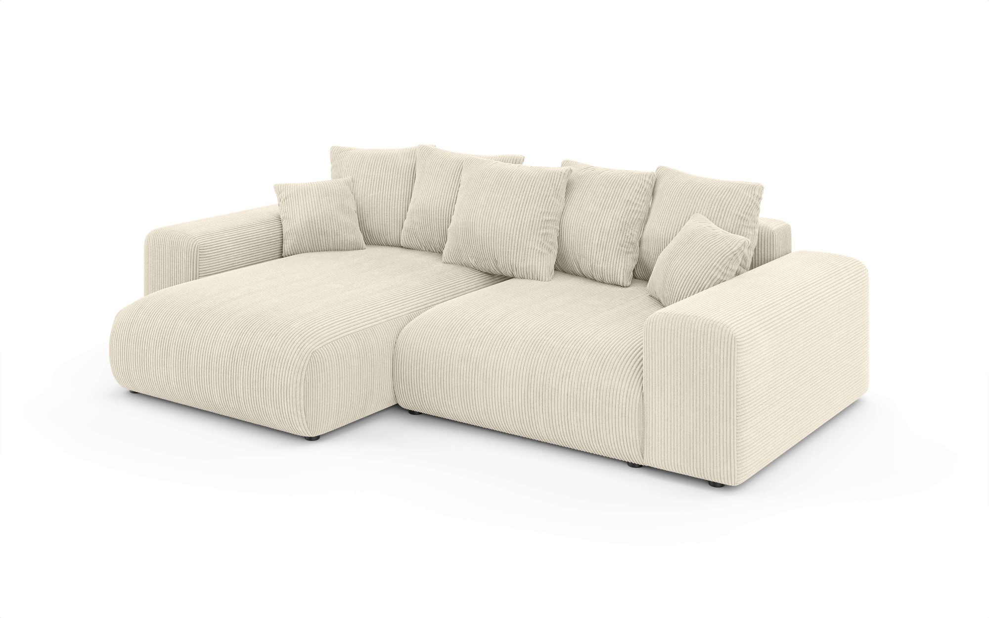 Home affaire Ecksofa »LAKESIDE mit Bettfunktion und Bettkasten, B/T/H 257/166/84 cm«, L-Form, Recamiere beidseitig montierbar, Wellenunterfederung