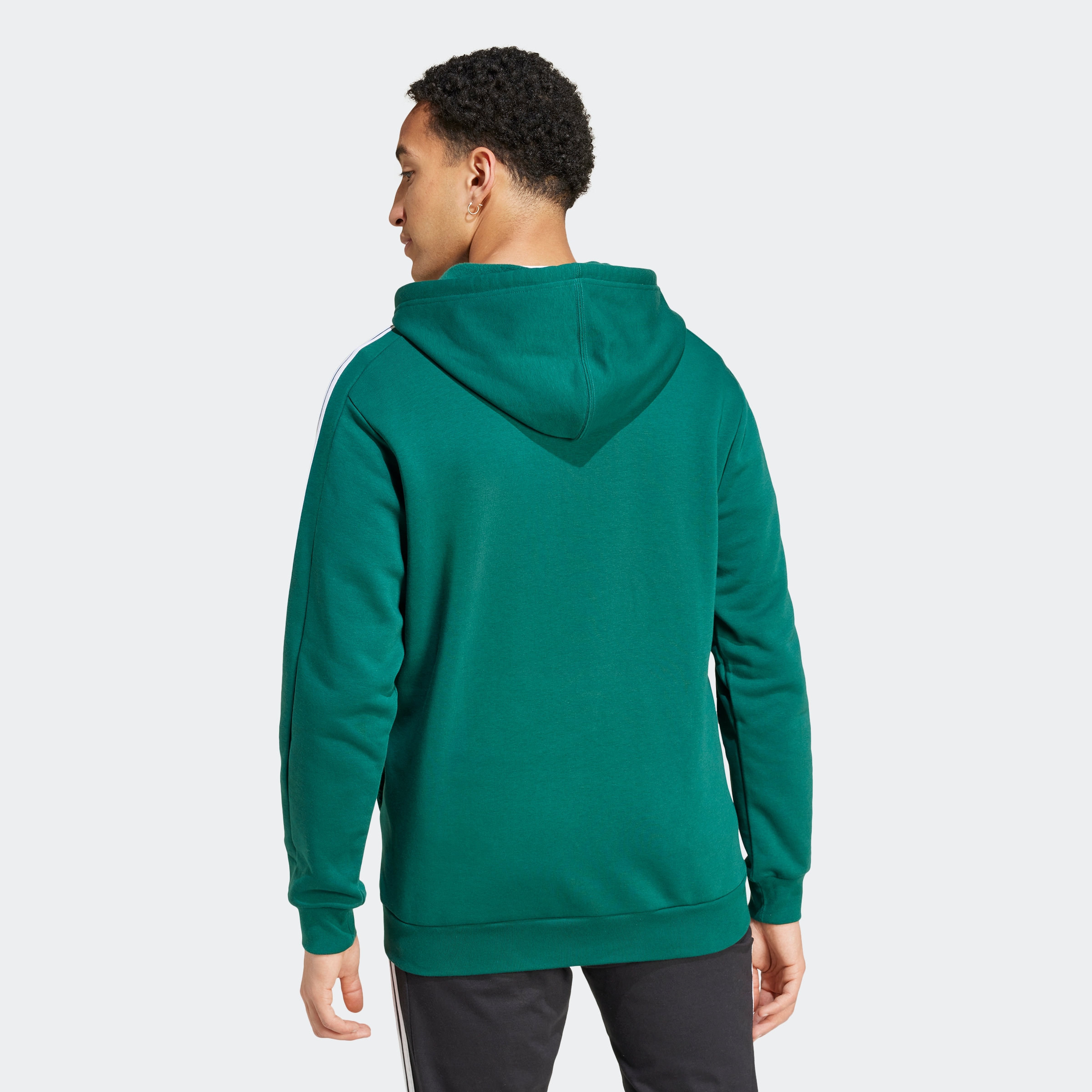 adidas Sportswear Kapuzensweatjacke »ESSENTIALS 3STREIFEN KAPUZENJACKE«, angenehmes Material aus Baumwollmix