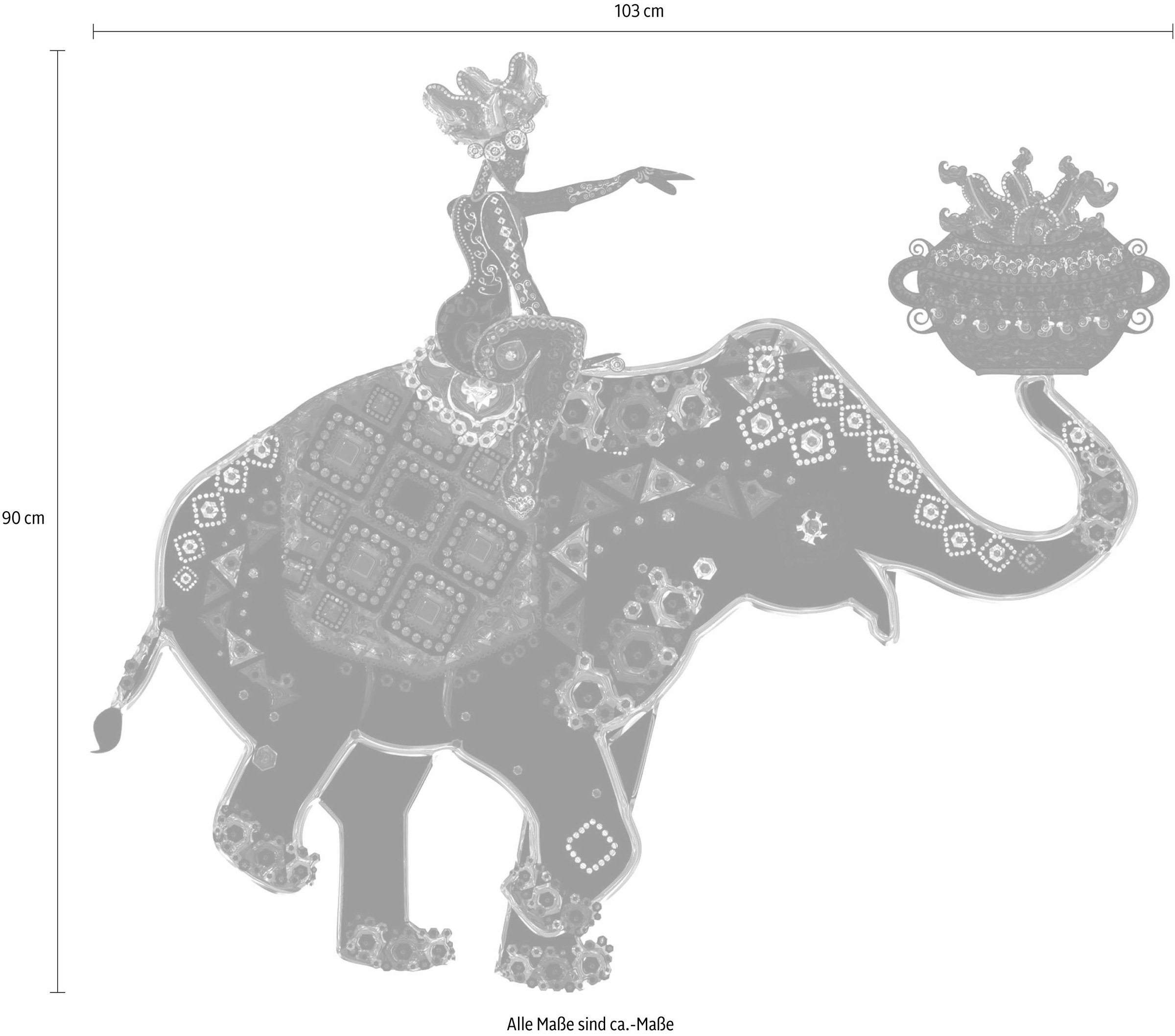 Wall-Art Wandtattoo »Metallic asiatischer Indischer Elefant«, selbstklebend, entfernbar