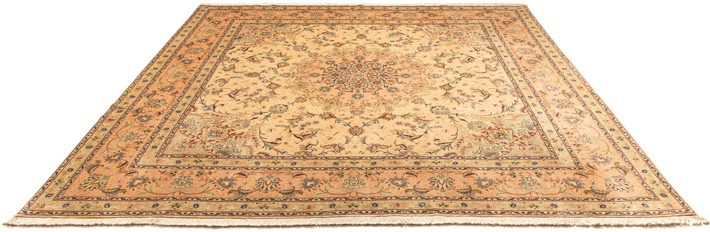 Image of morgenland Orientteppich »Perser - Täbriz - Royal - 261 x 243 cm - beige«, rechteckig, 7 mm Höhe, Wohnzimmer, Handgeknüpft, Einzelstück mit Zertifikat bei Ackermann Versand Schweiz
