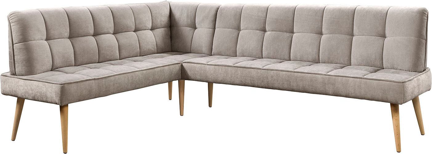exxpo - sofa fashion Eckbank »Latte« moderne Sitz- und Rückensteppung, bequem und elegant, hoher Holzfuss