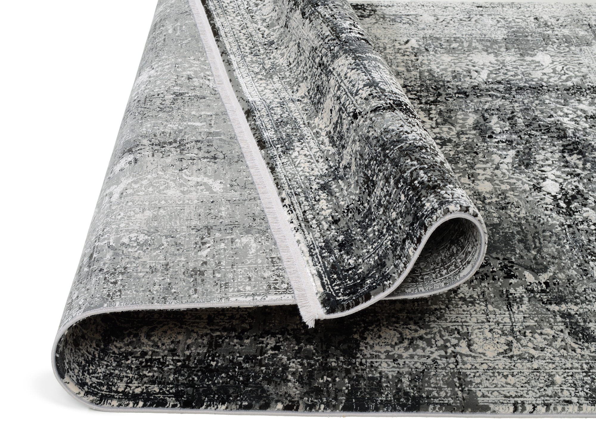 OCI DIE TEPPICHMARKE Teppich »BESTSELLER CAVA« rechteckig 8 mm Höhe Glanz Viskose, mit Fransen, Hoch Tief Struktur, Vintage, Wohnzimmer