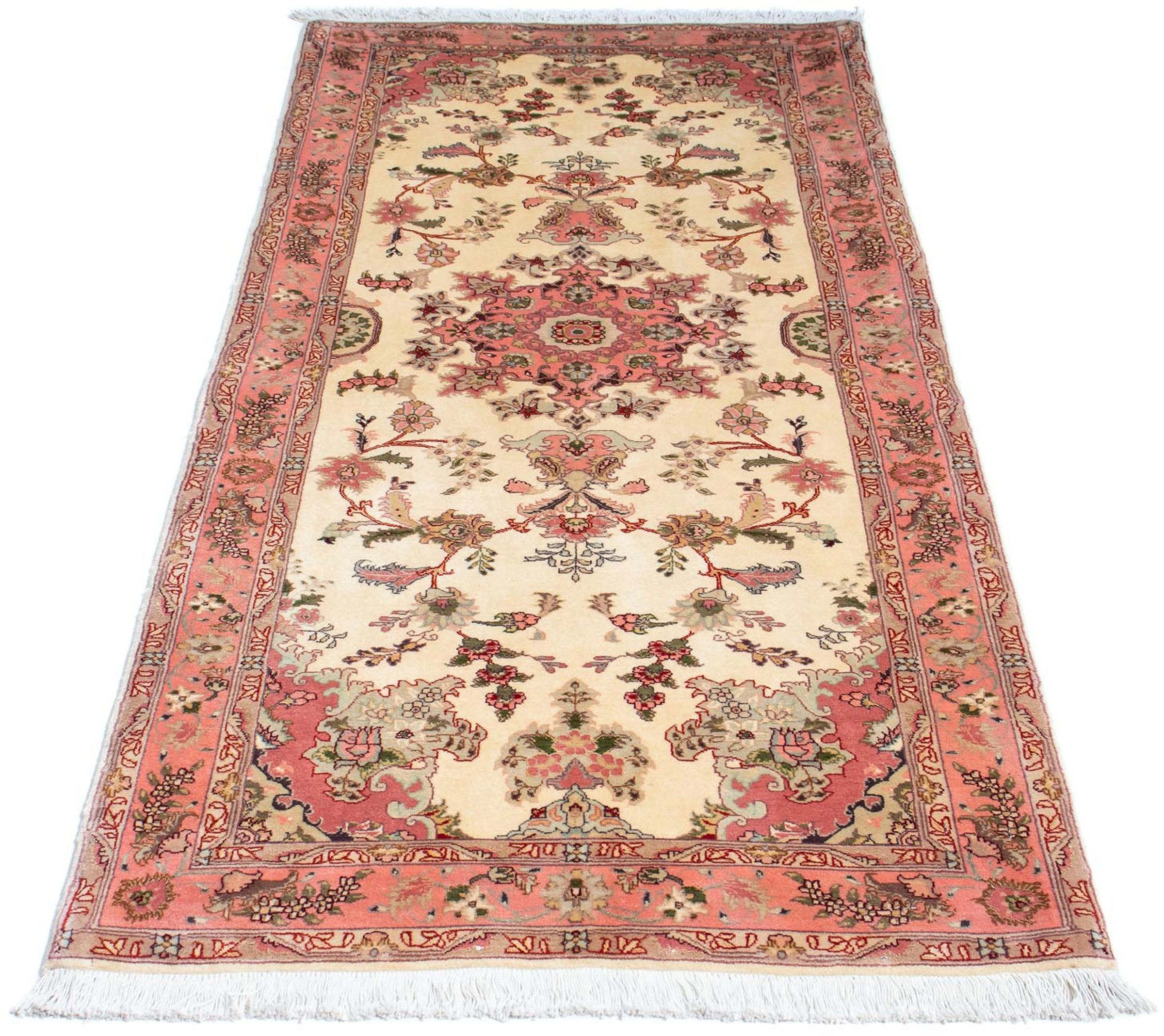 Image of morgenland Orientteppich »Perser - Täbriz - Royal - 198 x 83 cm - beige«, rechteckig, 7 mm Höhe, Wohnzimmer, Handgeknüpft, Einzelstück mit Zertifikat bei Ackermann Versand Schweiz