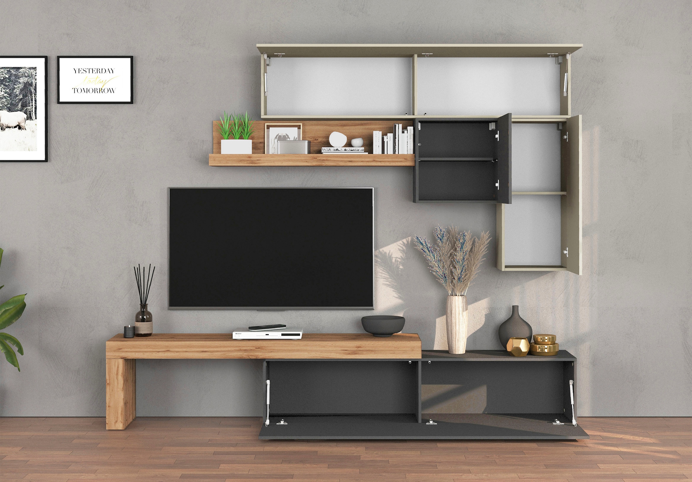 GOODproduct Wohnwand »Chronos Wohnwand, Medienwand, 5-er set« Set, 5 Stk. tlg.