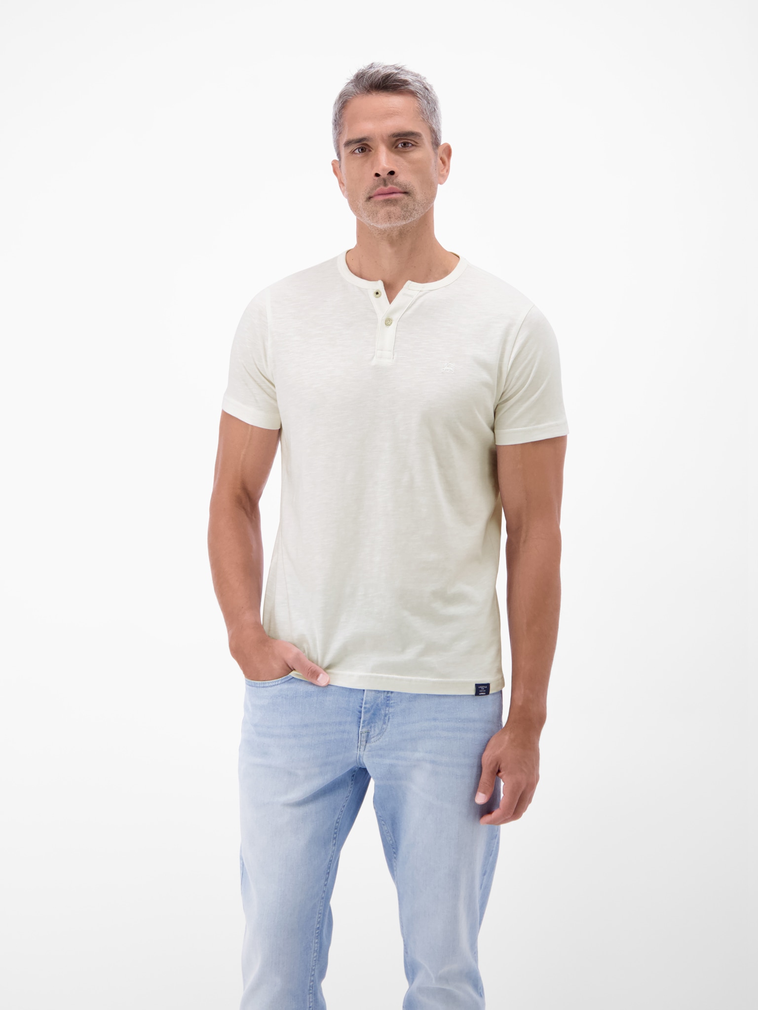 Image of LERROS Kurzarmshirt mit Serafino-Kragen