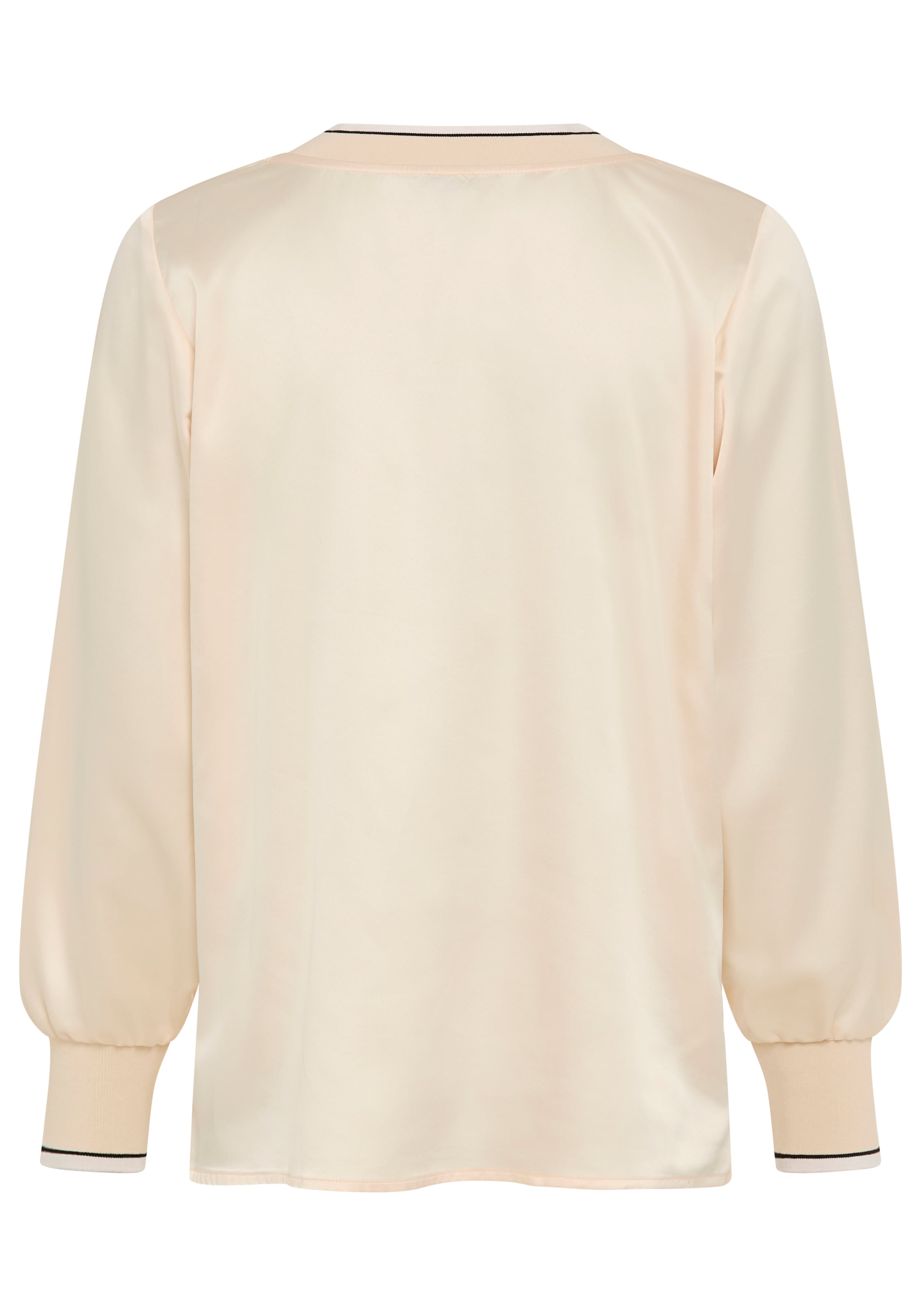 Laura Scott Satinbluse Langarm mit Rippbündchen, figurumspielende Passform
