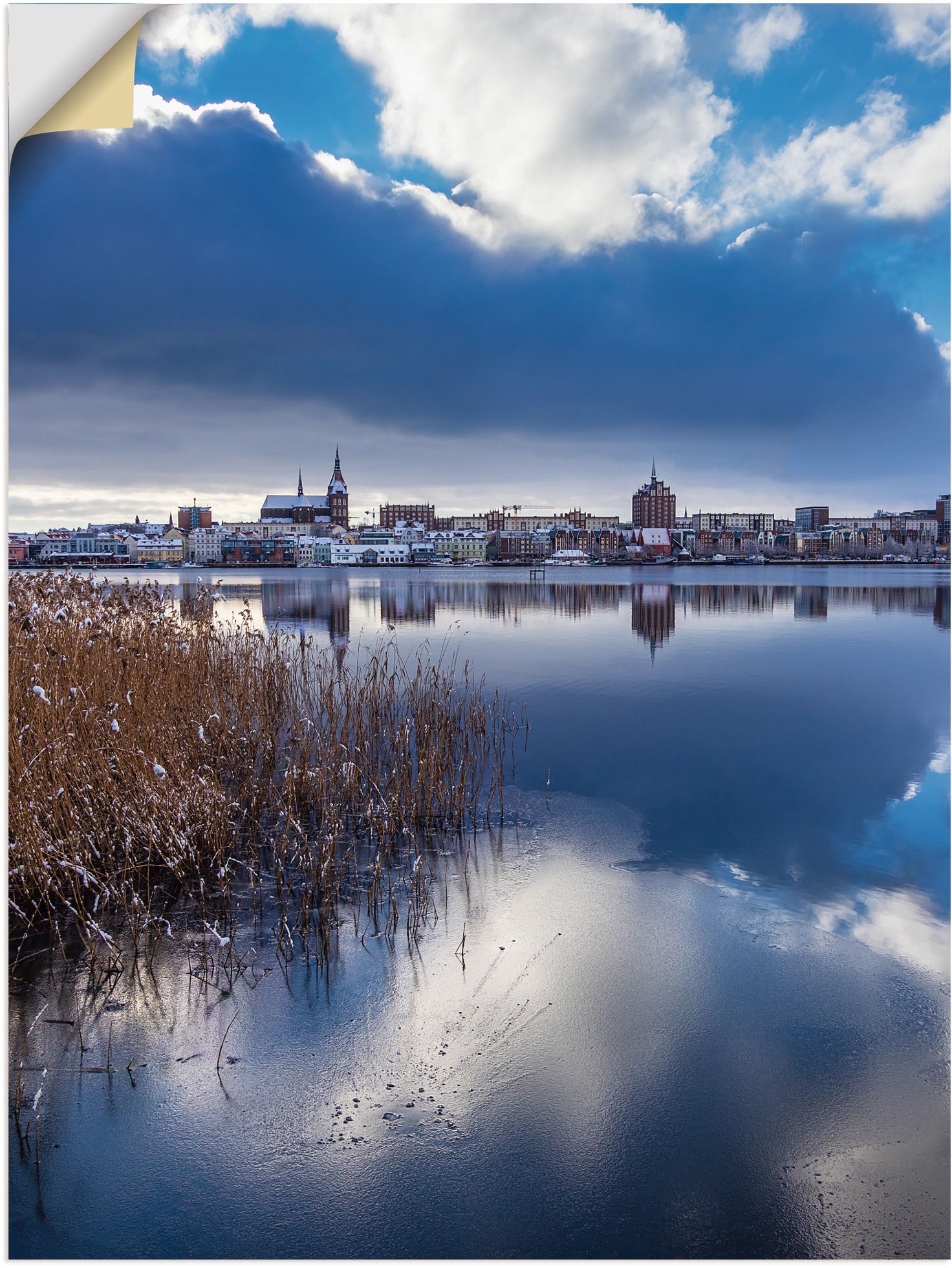 Image of Artland Wandbild »Warnow Hansestadt Rostock im Winter«, Gebäude, (1 St.), in vielen Grössen & Produktarten - Alubild / Outdoorbild für den Aussenbereich, Leinwandbild, Poster, Wandaufkleber / Wandtattoo auch für Badezimmer geeignet bei Ackermann Versand S