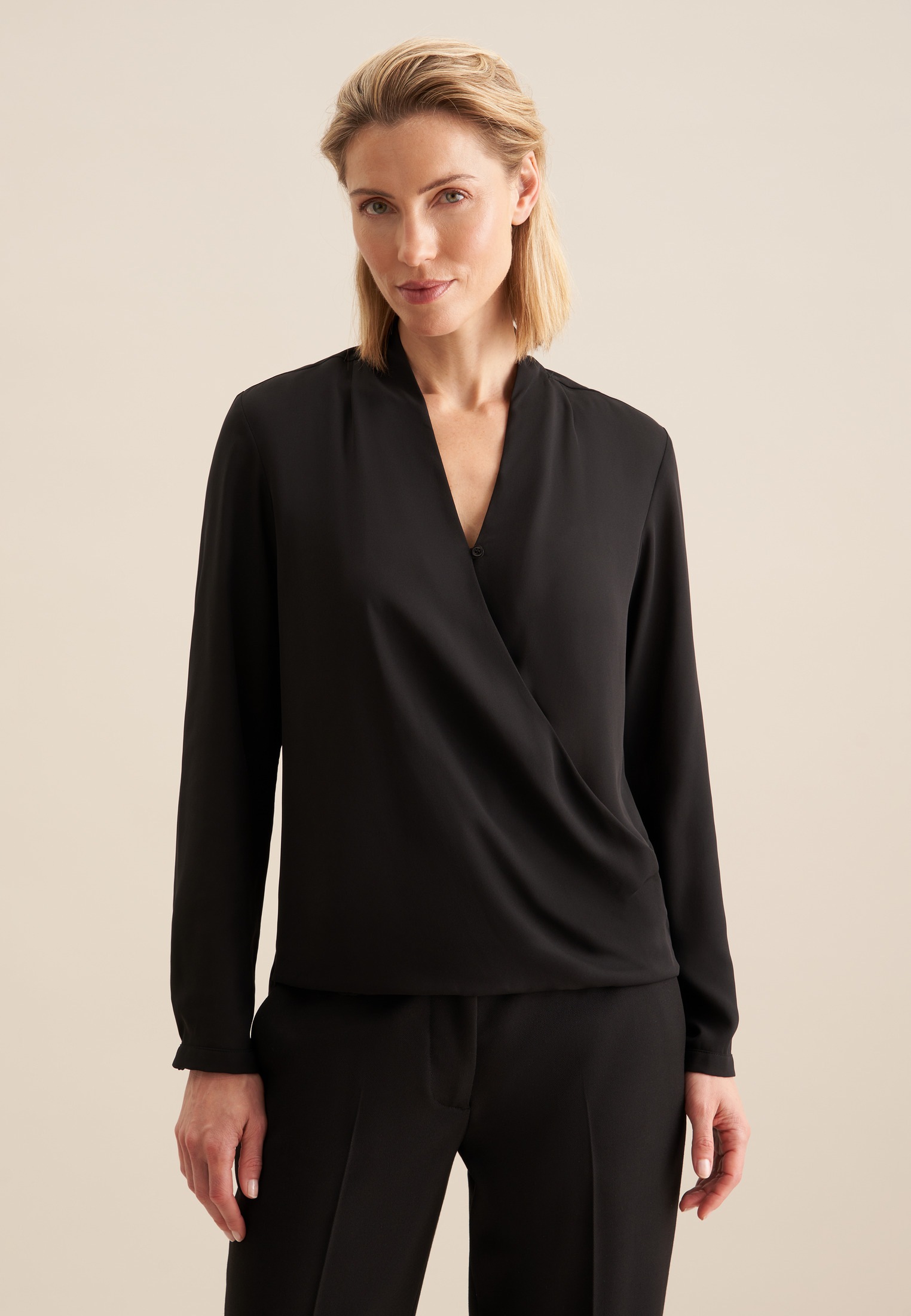 Image of seidensticker Wickelbluse "Schwarze Rose" V-Neck Uni
