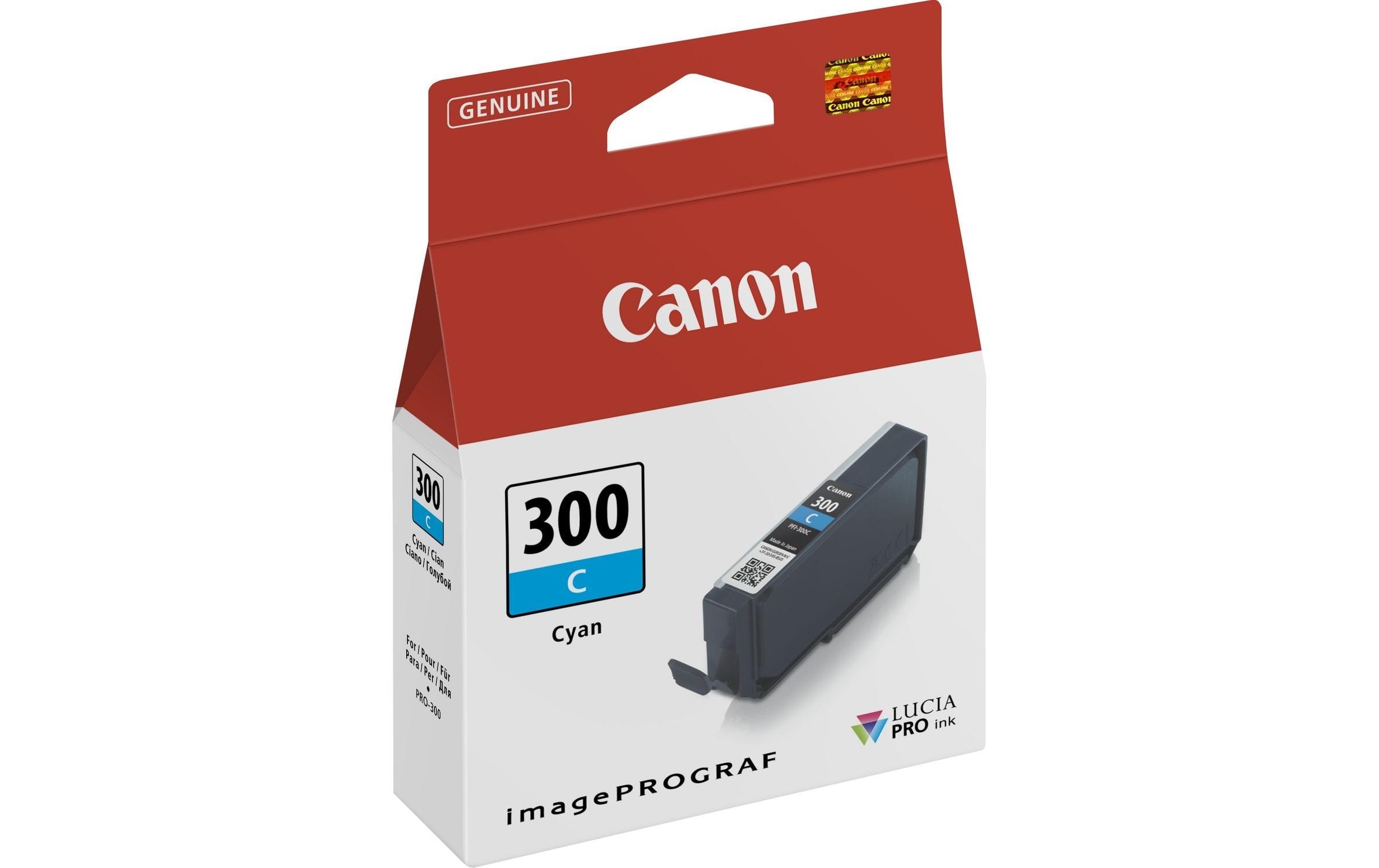 Image of Canon Tintenpatrone "PFI-300C / 4194C001 1x Cyan"
