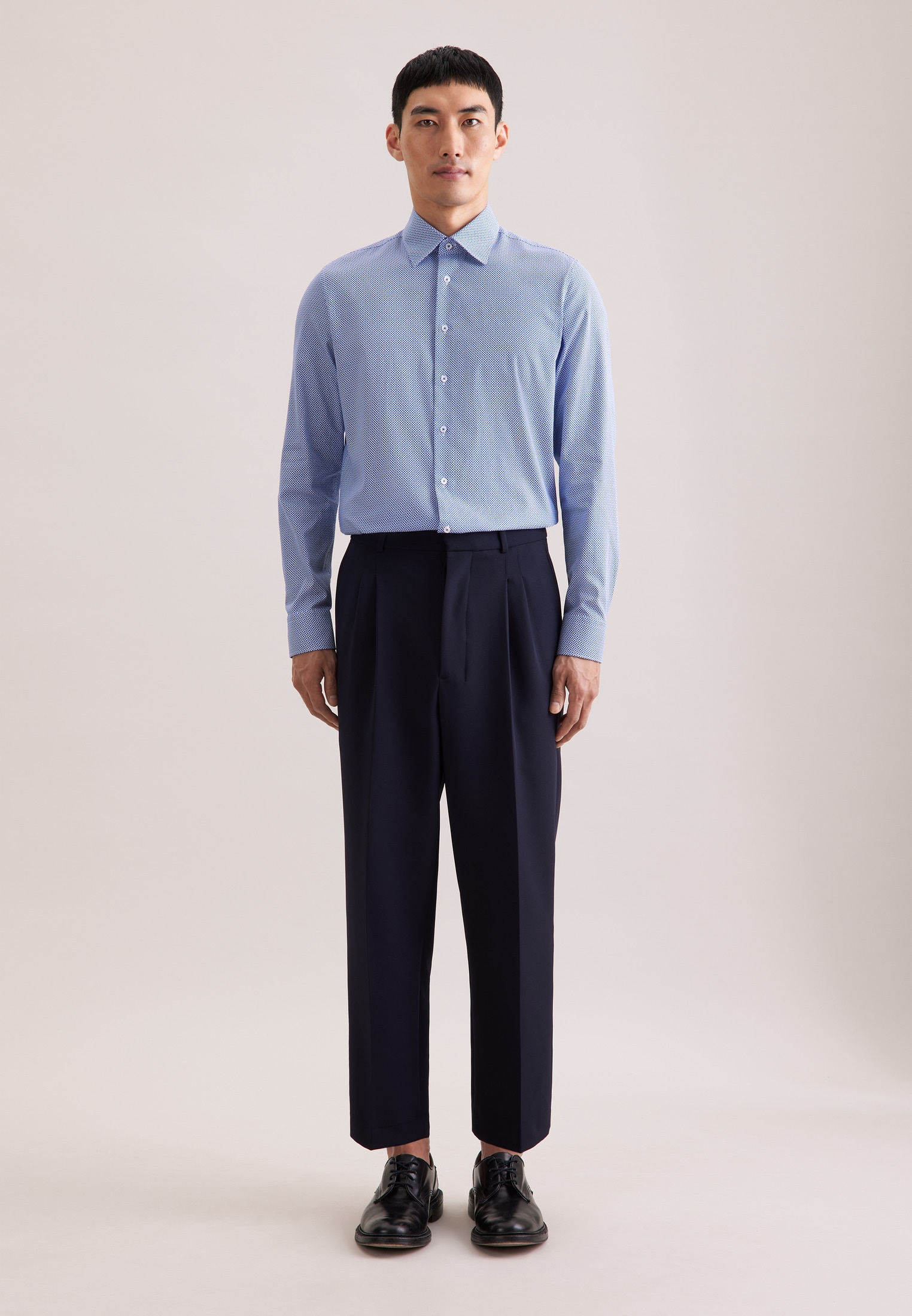 seidensticker Chemise d'affaires »Schwarze Rose« Shaped 1/1 Covered-Button-Down-Kragen Druck