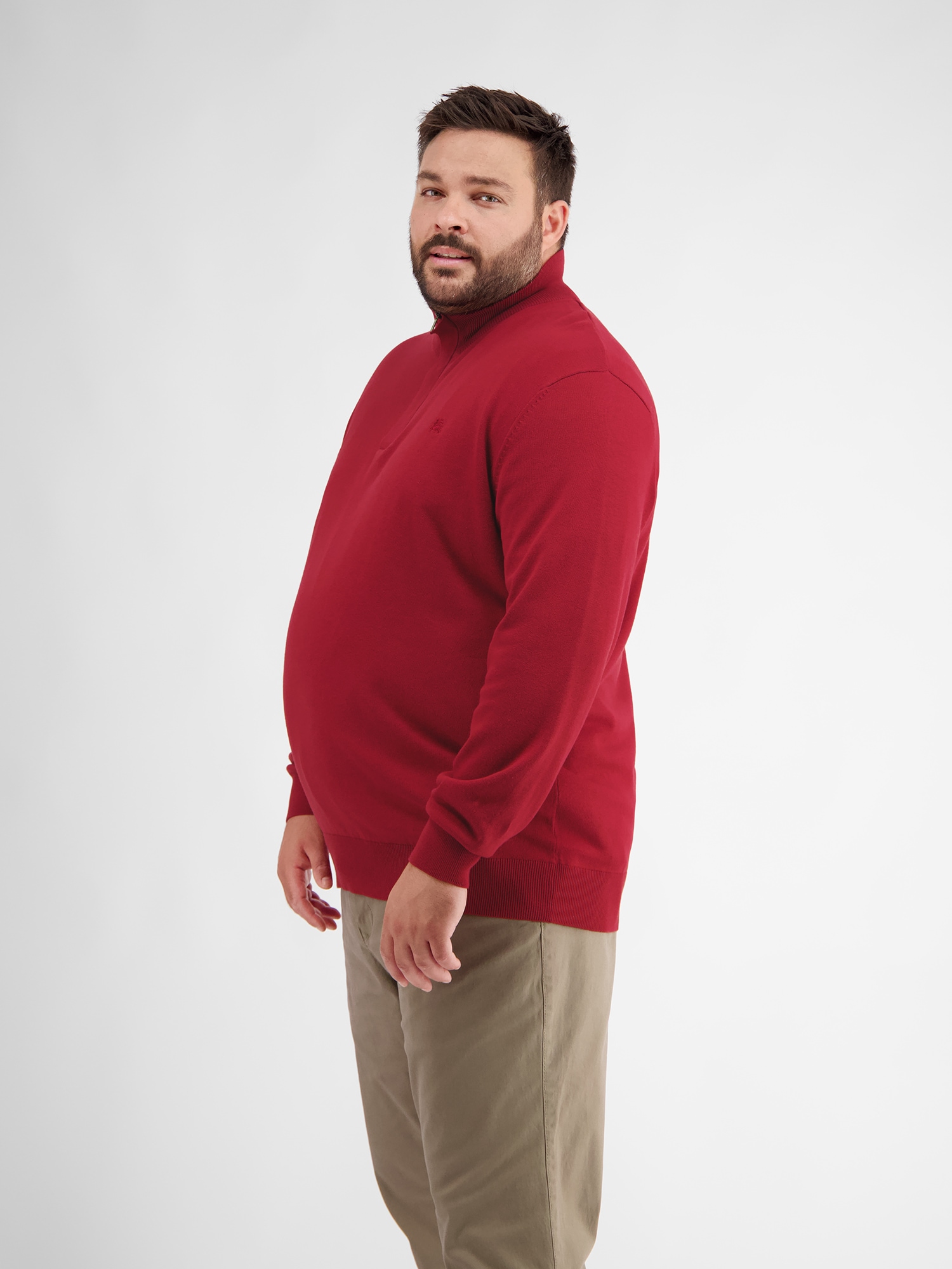 LERROS Strickpullover »Troyer in Flachstrickqualität«