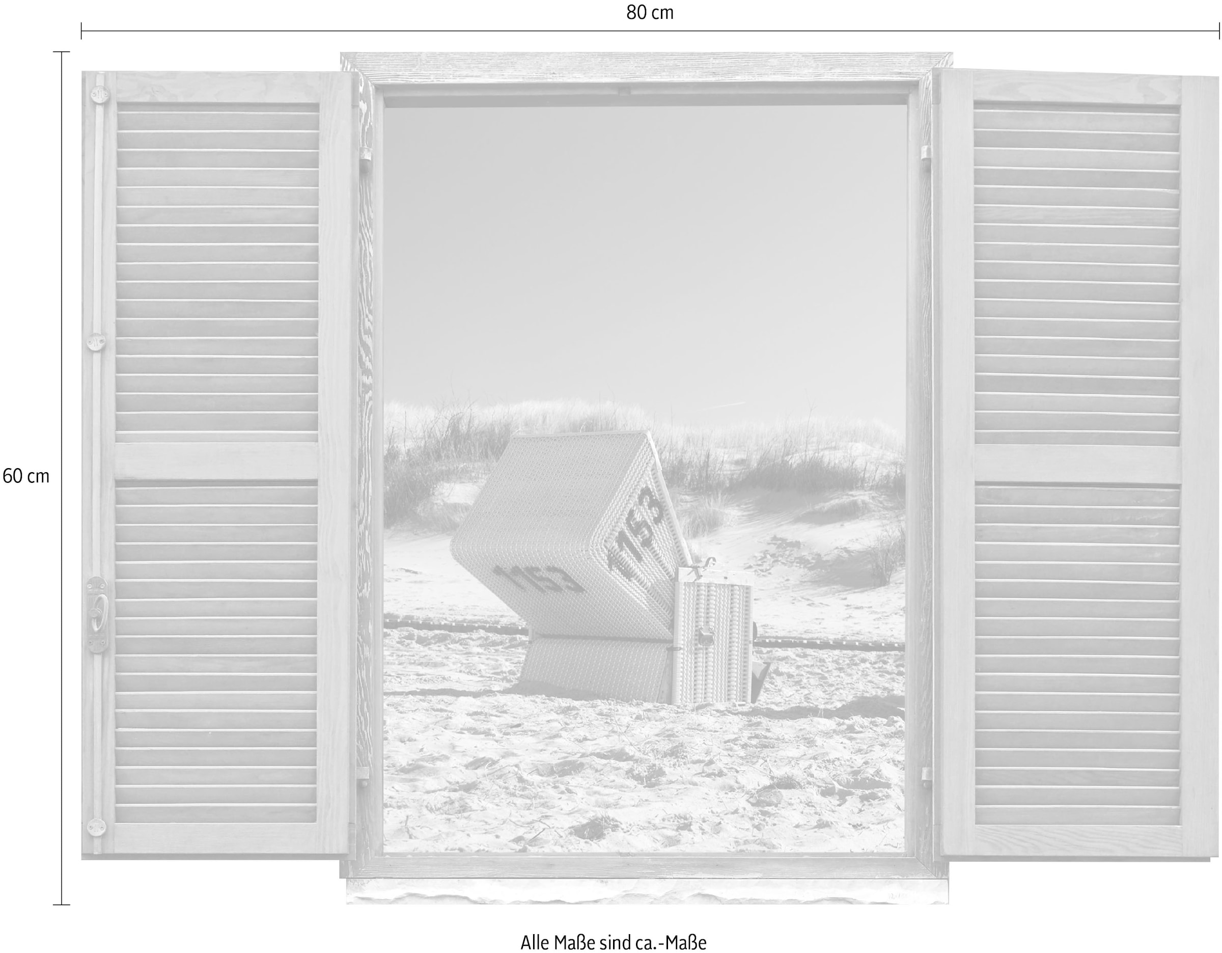 queence Wandtattoo »Strandkorb«, (1 St.), Wandsticker, Wandbild, selbstklebend, 3D, Fenster