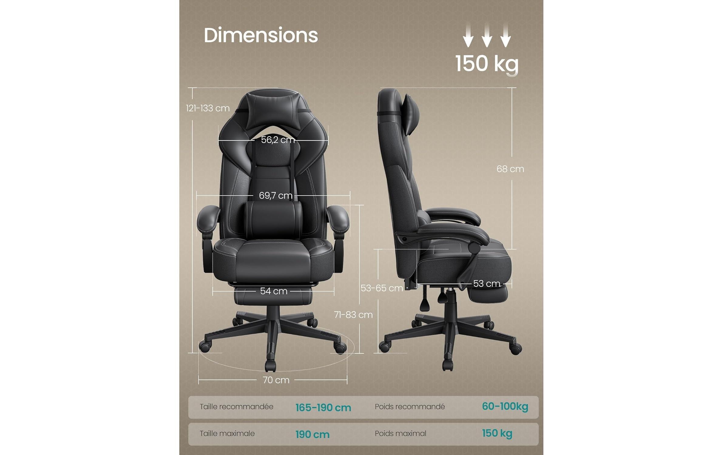SONGMICS Gaming-Stuhl »70 x 64 x 128 cm« ()