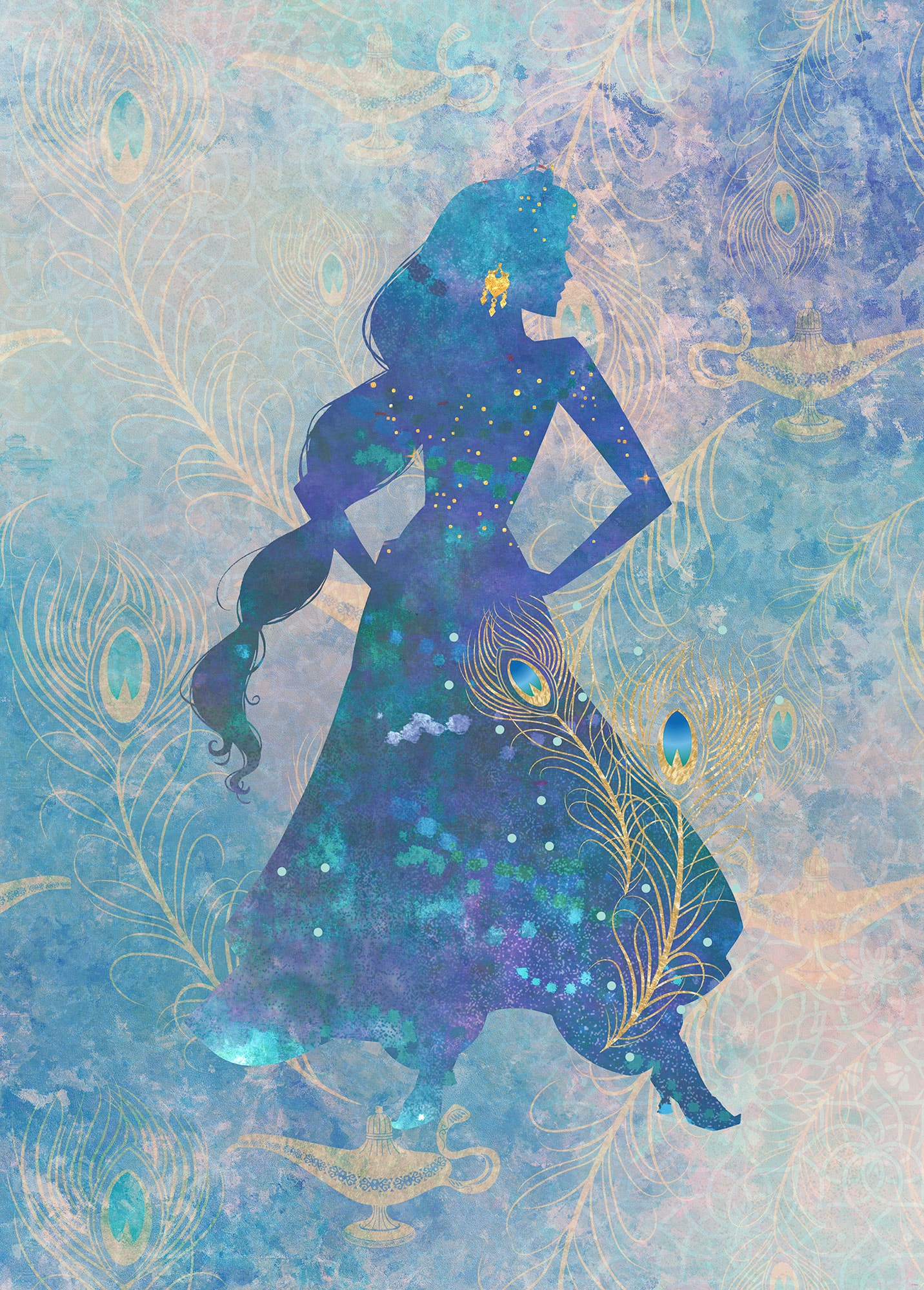 Image of Komar Vliestapete "Digitaldruck Vlies - Jasmin Silhouette - Grösse 200 x 280 cm" bedruckt glatt Kinderzimmer