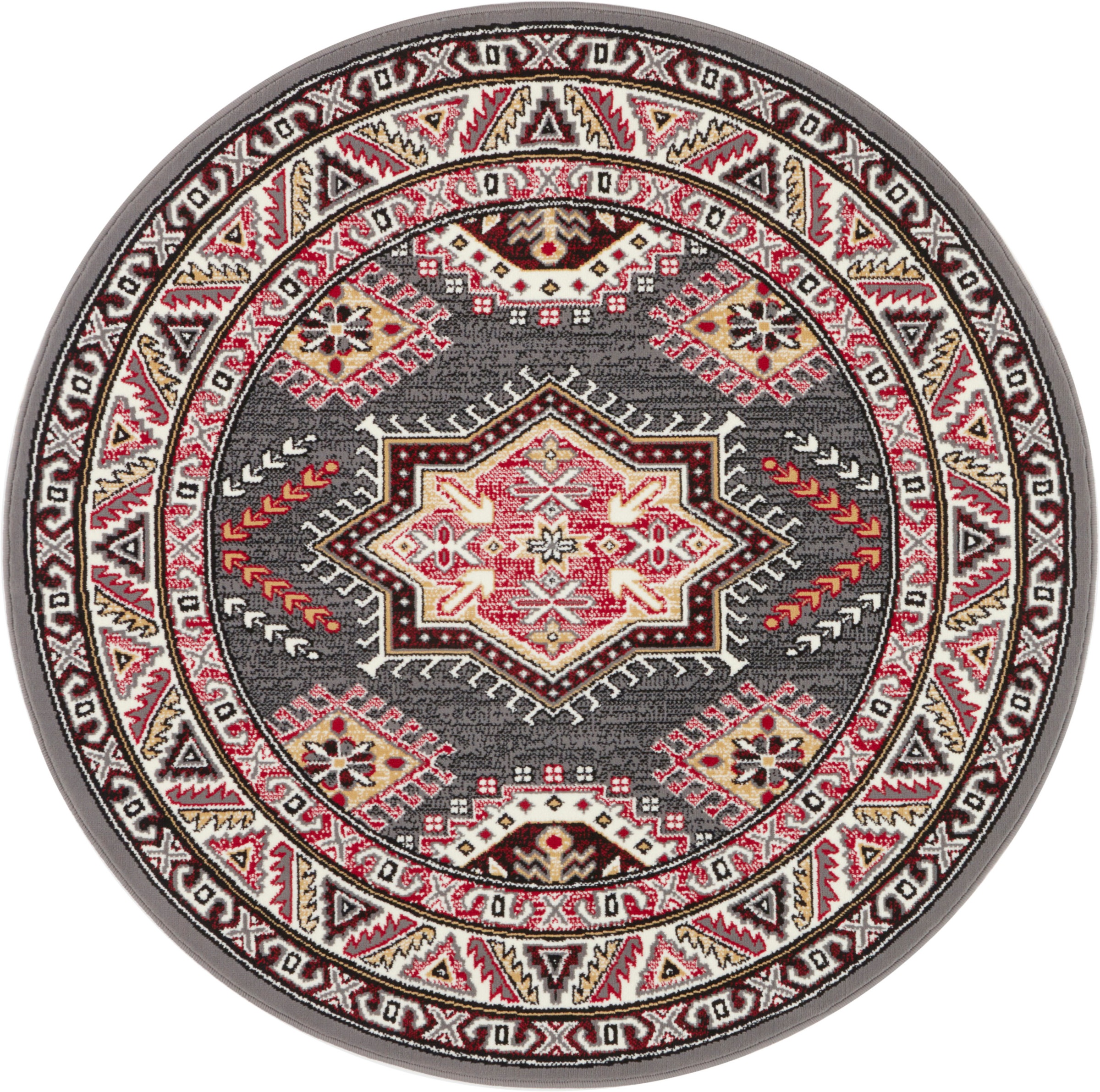 Image of NOURISTAN Teppich »Saricha Belutsch«, rund, 9 mm Höhe, Kurzflor, Orient Optik, Vintage Design, Wohnzimmer, Schlafzimmer, Arbeitszimmer, Robust, Pflegeleicht, Gekettelt bei Ackermann Versand Schweiz