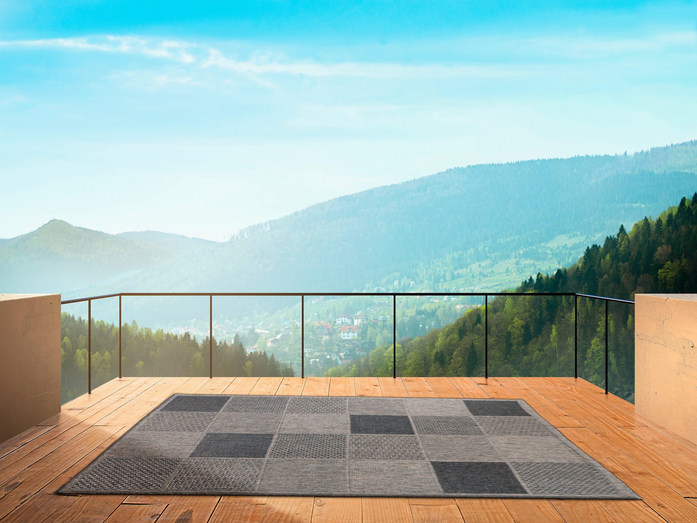 my home Teppich »Kaspar«, rechteckig, 5 mm Höhe, Innen-und Outdoor geeignet, Wohnzimmer