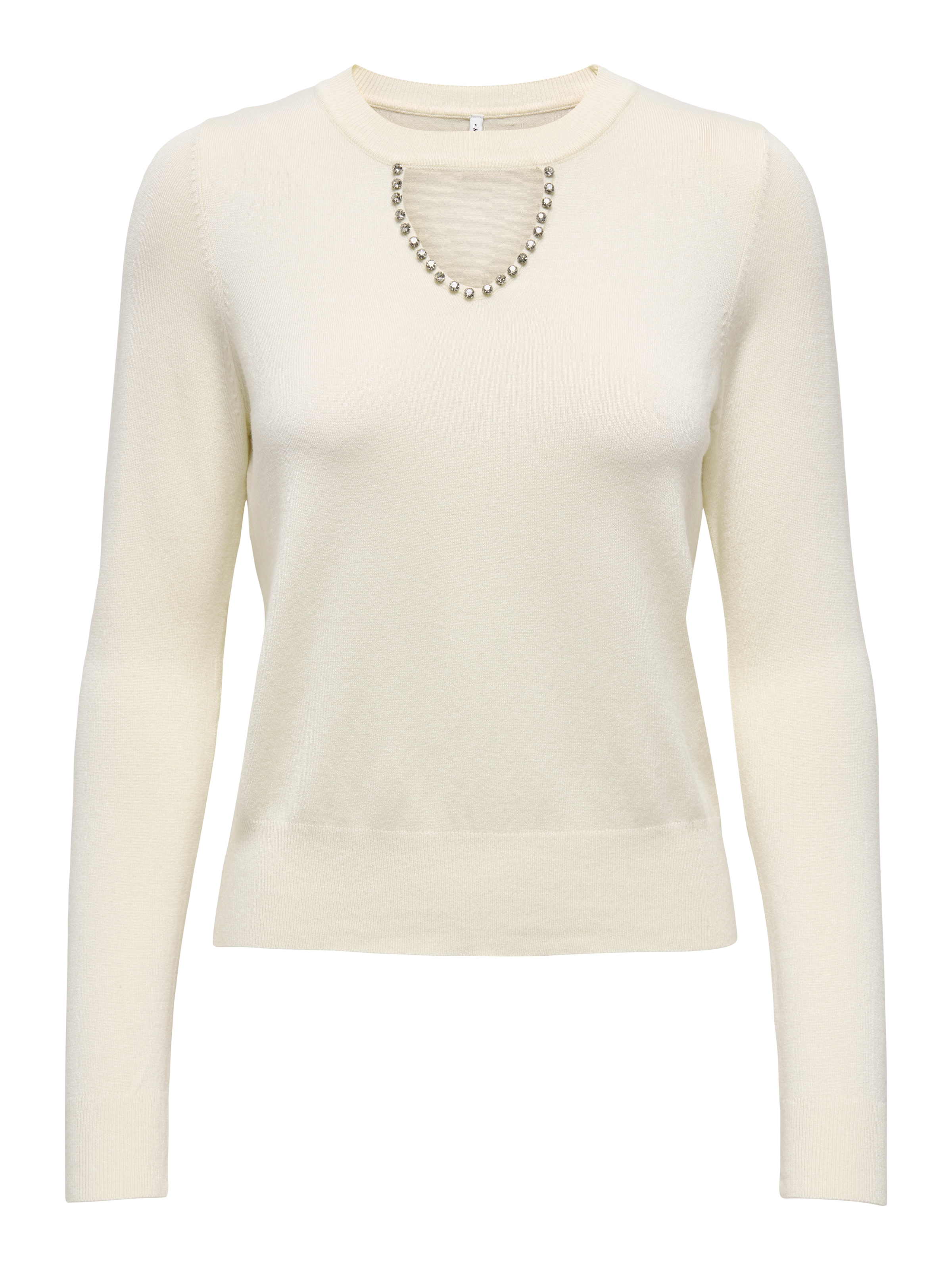ONLY Rundhalspullover »ONLVENICE LIFE LS PEEKABOO BLING CC KNT«