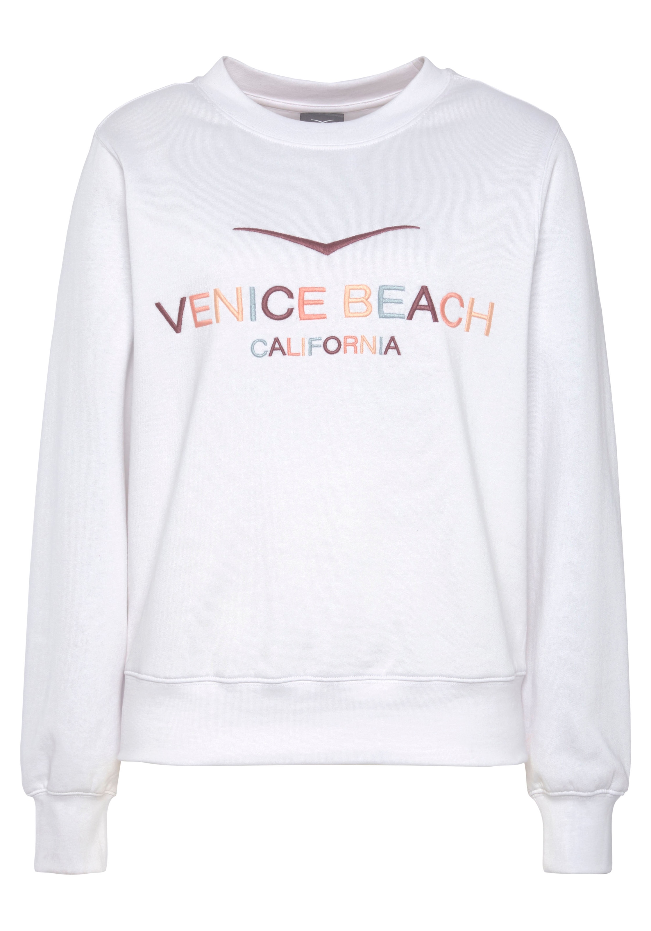 Venice Beach Sweatshirt, mit grosser Logostickerei, sportlich-casual