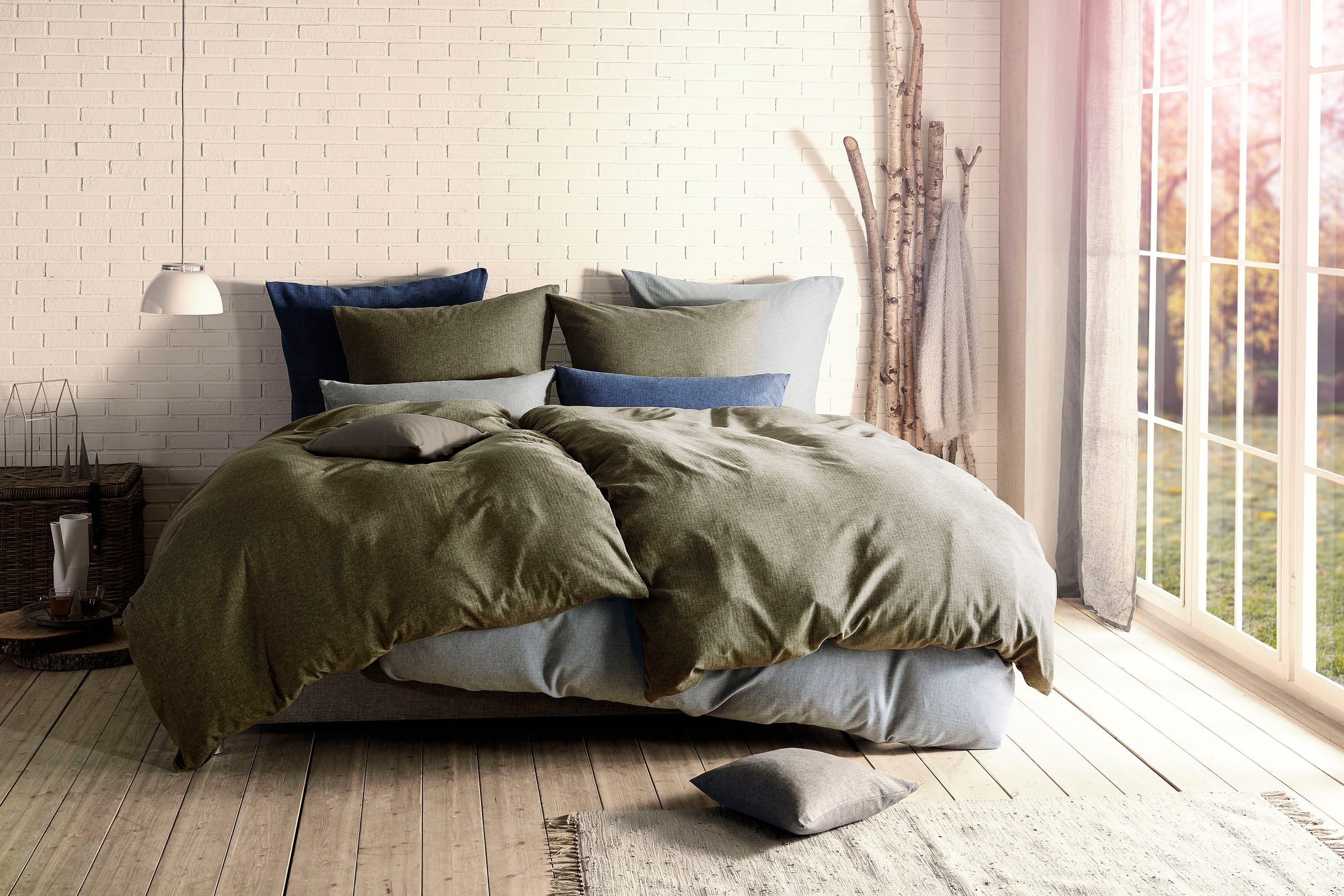 fleuresse Linge de lit »Lech 3089« 2 cuis tlg. Edelflanell, Baumwolle, in Gr. 135x200, 155x220, 200x200cm