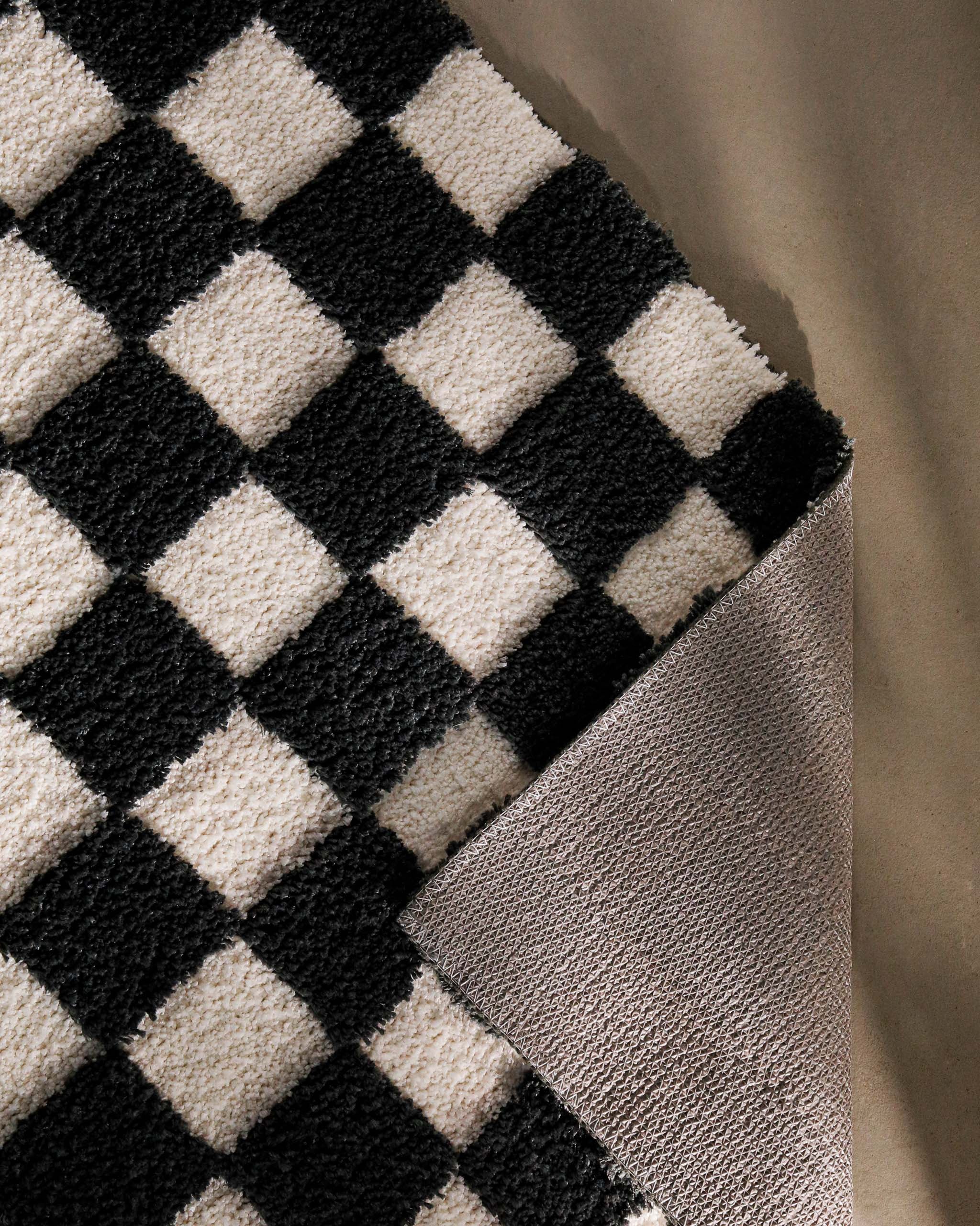 Wecon home Tapis de bain »Bobbi« Höhe 25 mm Badteppich, Schachbrett-Design, weich, rutschhemmend, waschbar