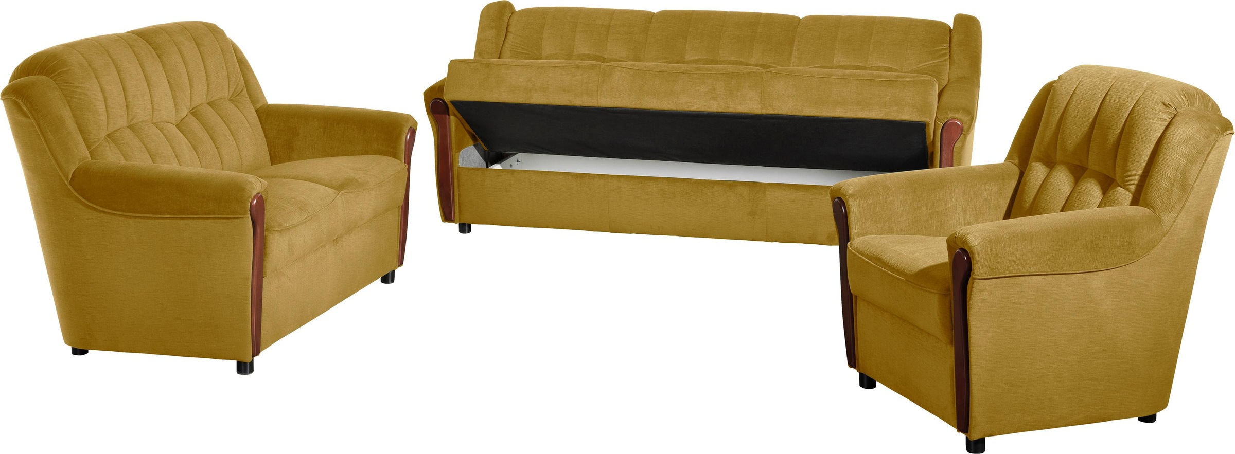 Max Winzer® Sessel »Trier, Loungesessel, klassisch, Retro und modern, Komfortsitzhöhe 47cm«, mit Sichtholzschabracken, schmale Armlehnen, hohe Rückenlehne
