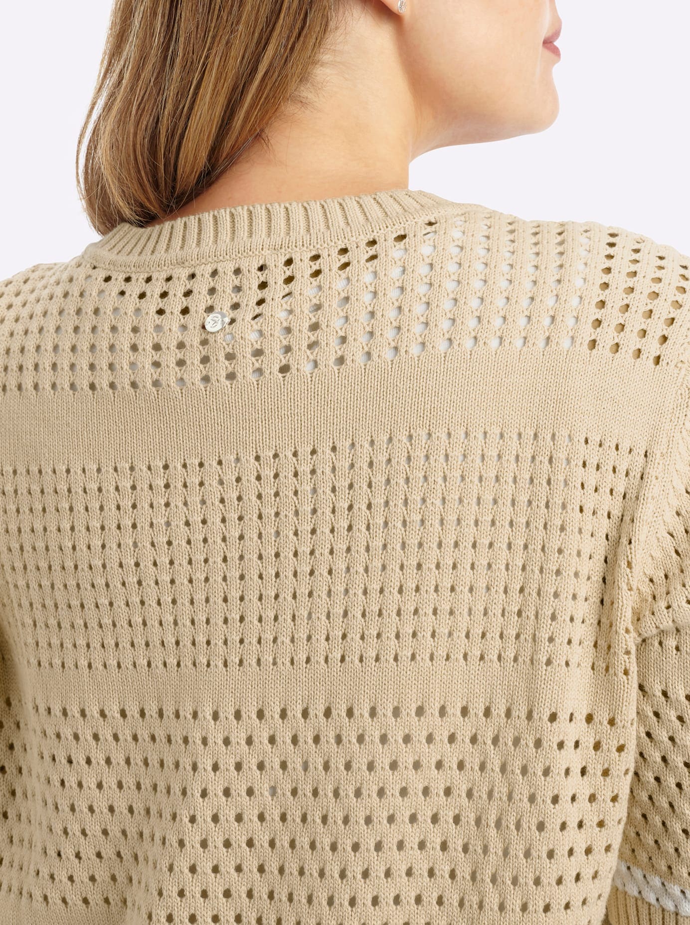 Sheego Pull en tricot »Halbarm-Pullover«