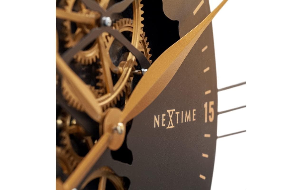 NEXTIME Wanduhr »Wire Gear Clock 90.5 Ø, Goldfarben«