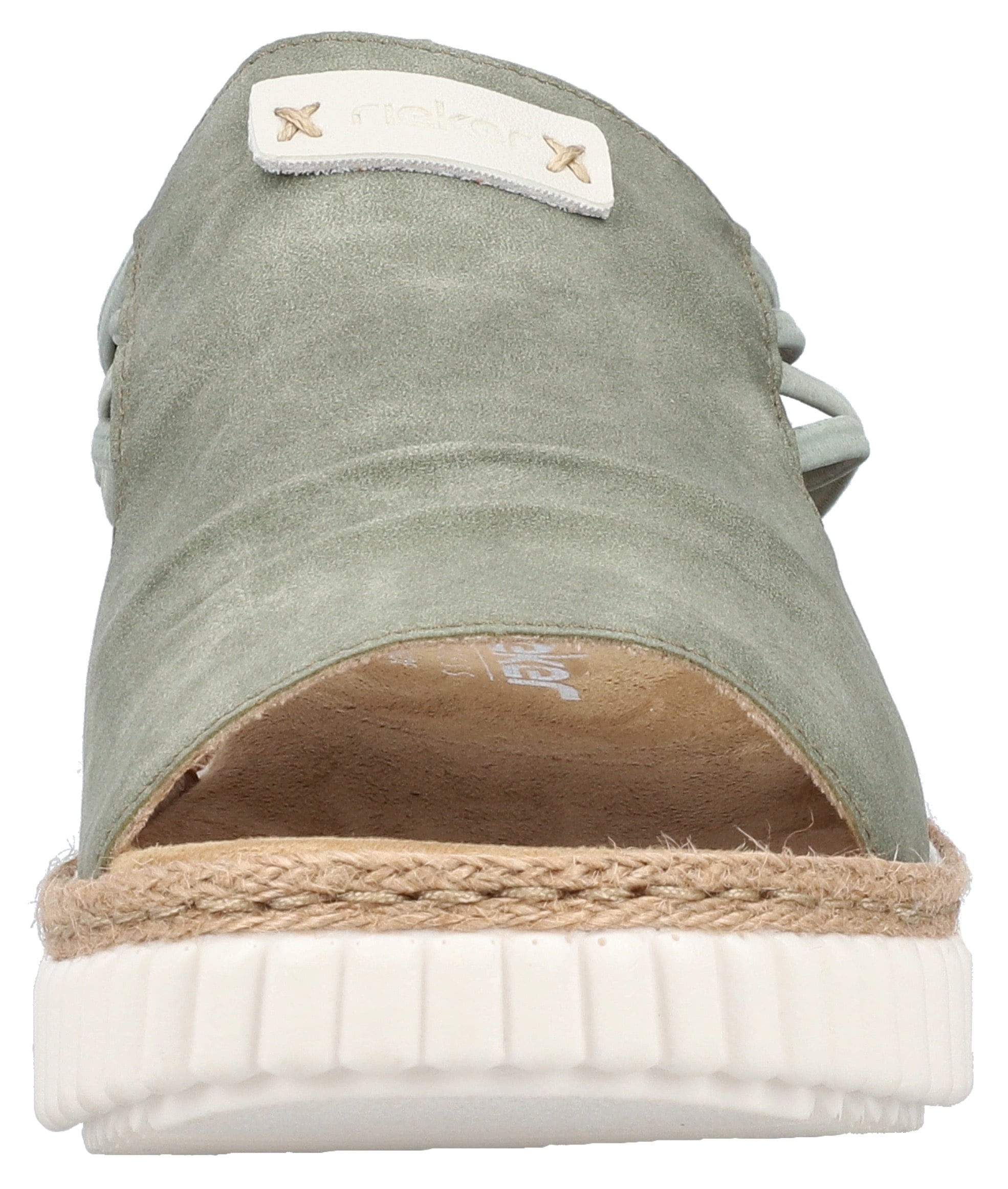 Rieker Plateausandale  , Keilsandalette, Sommerschuh mit Juterahmen an der Laufsohle