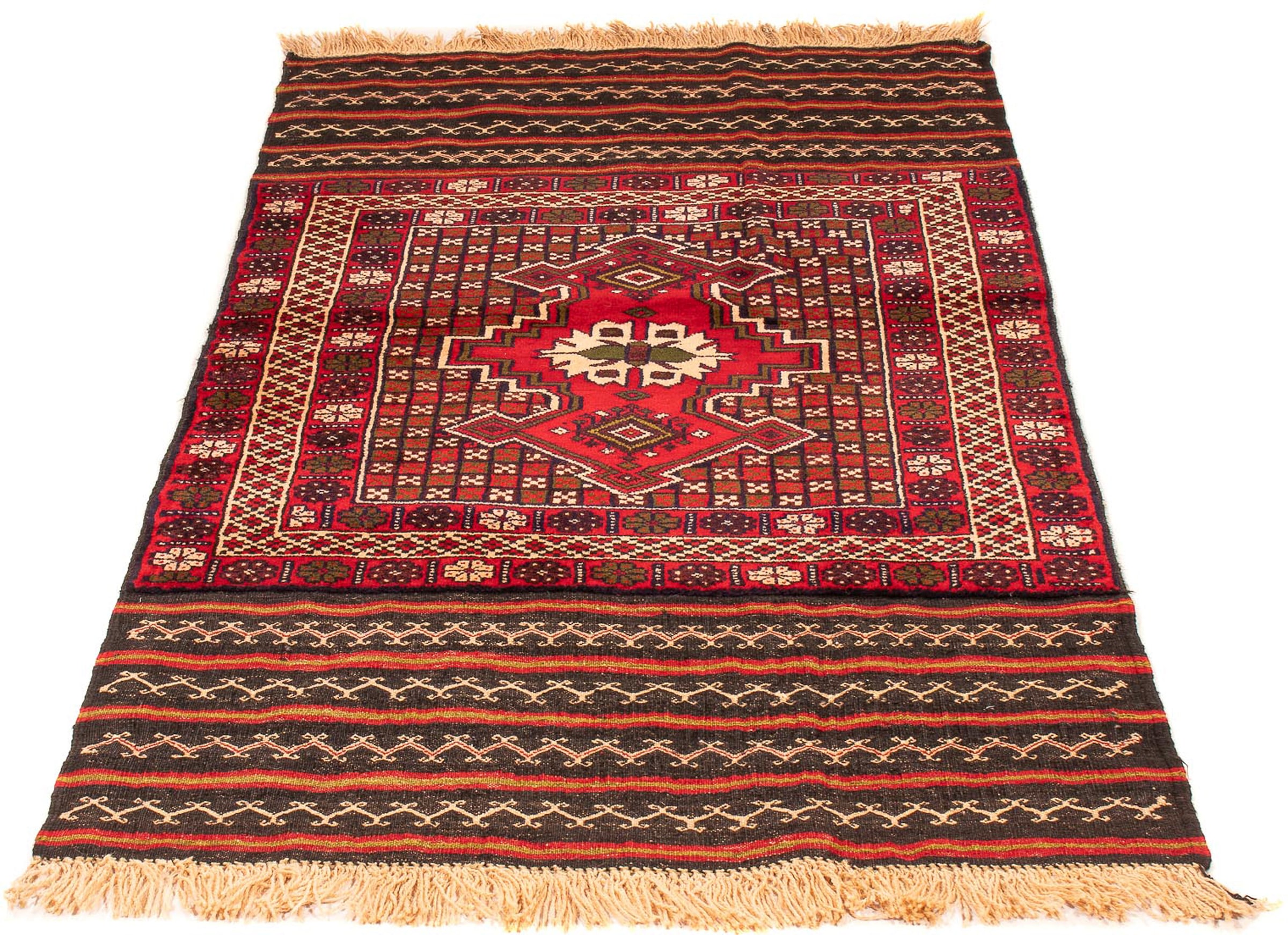 morgenland Wollteppich »Kelim - Oriental - 155 x 87 cm - rot«, rechteckig, Wohnzimmer, Einzelstück