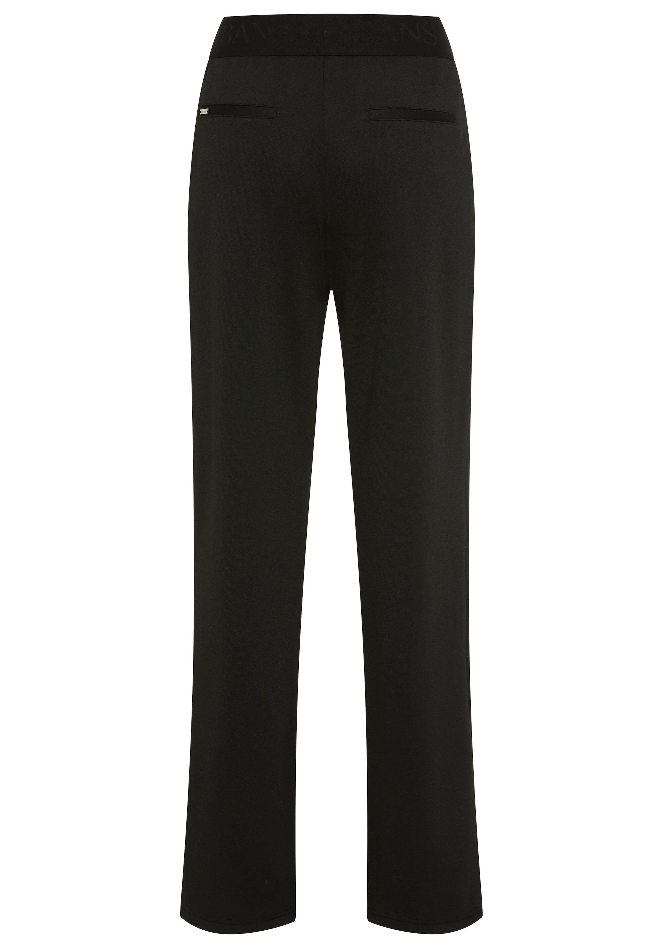 Bruno Banani Pantalon en jersey  in Anzug-Optik, moderner Wideleg-Shape, geprägtes Logo-Bündchen