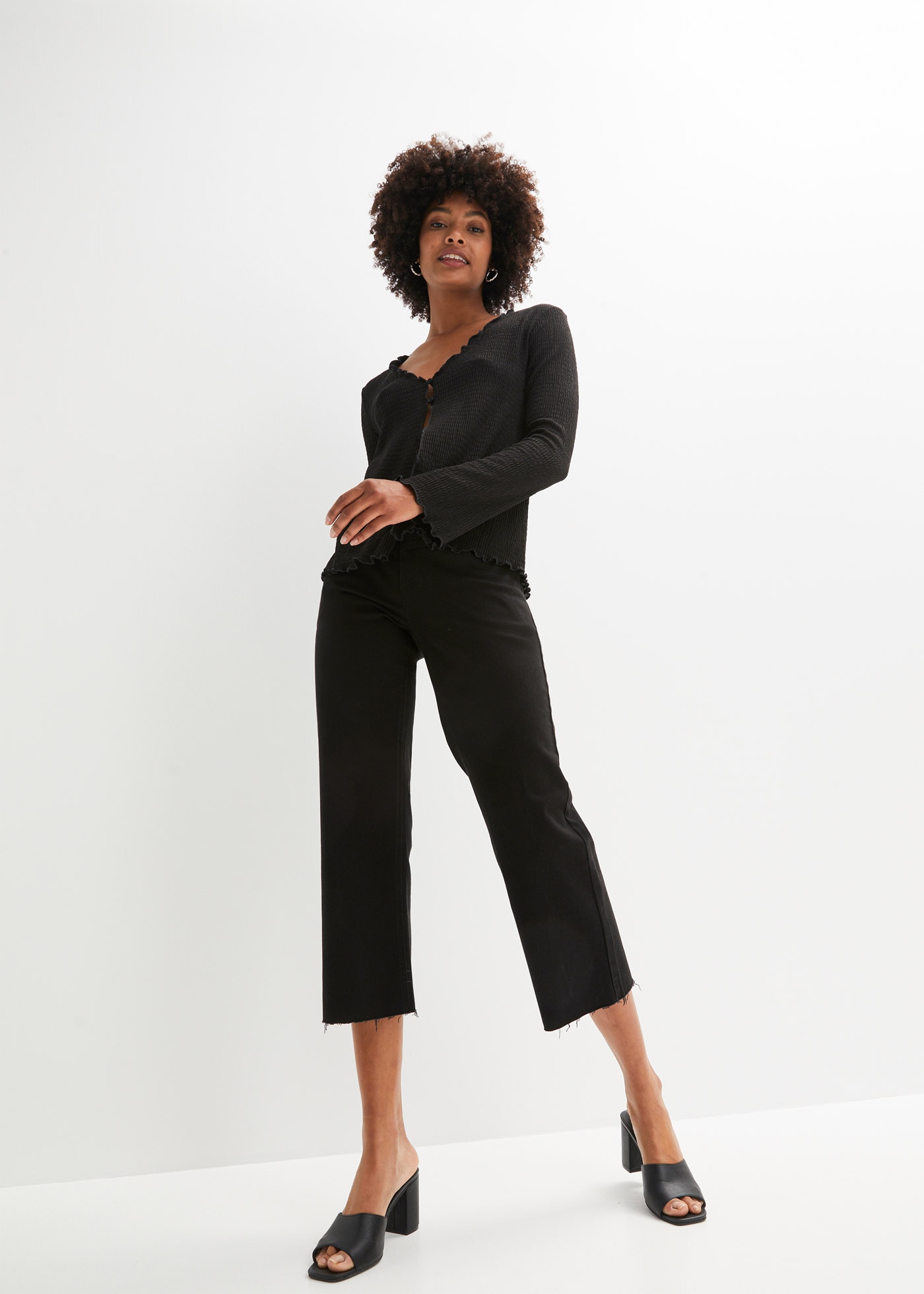 bonprix Veste chemise »Shirtjacke« bequeme Passform, mit Knopfverschluss, aus Polyester und Elasthan