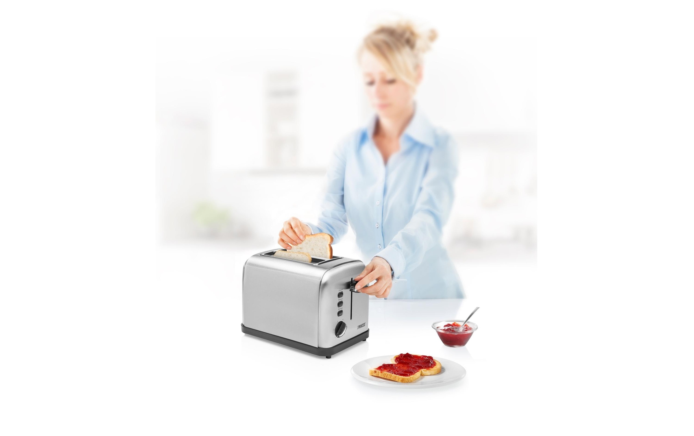 PRINCESS Toaster »Style 2 Silber«, 2 kurze Schlitze, für 2 Scheiben, 850 W