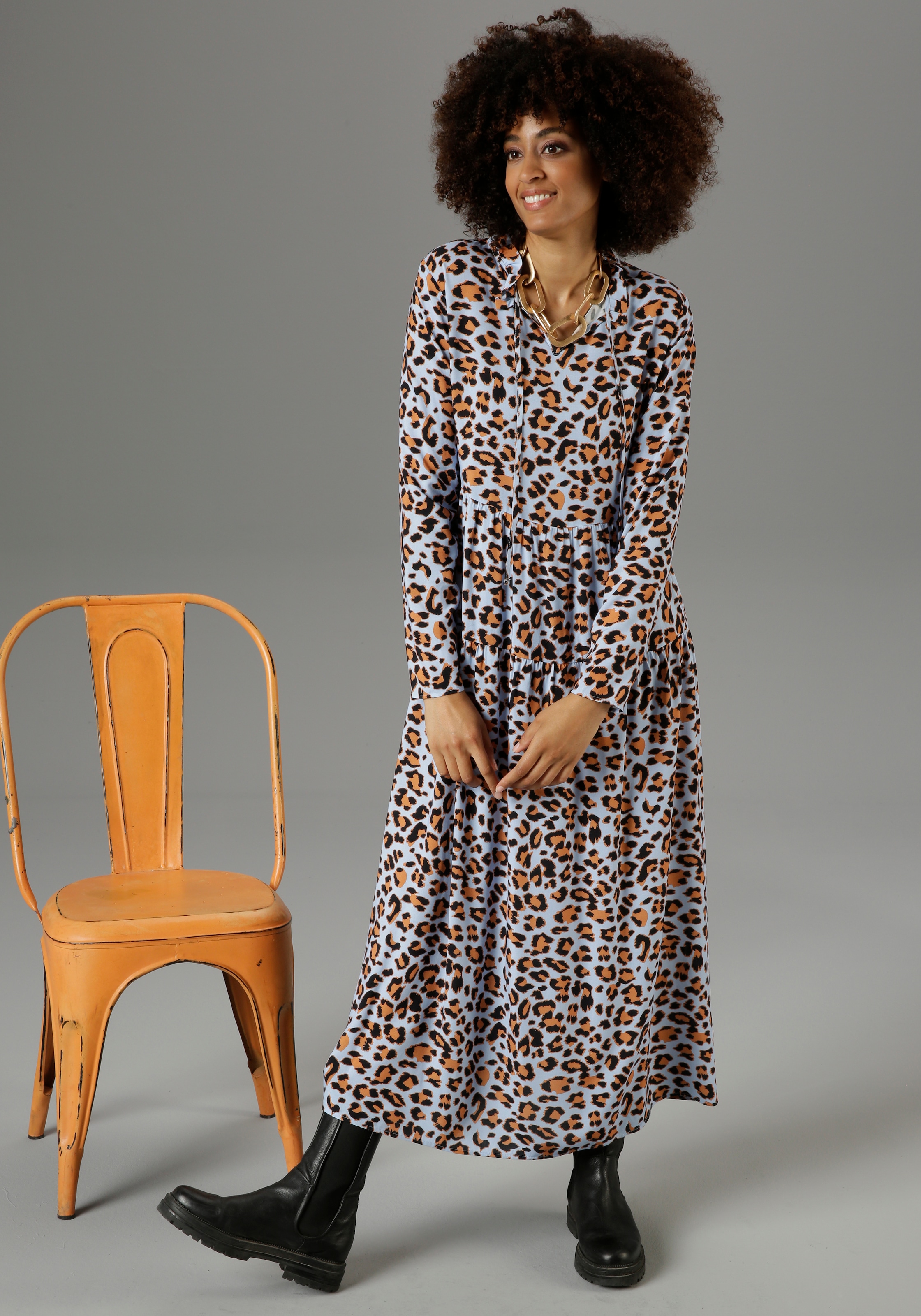 Image of Aniston CASUAL Maxikleid, mit Animal-Print bei Ackermann Versand Schweiz