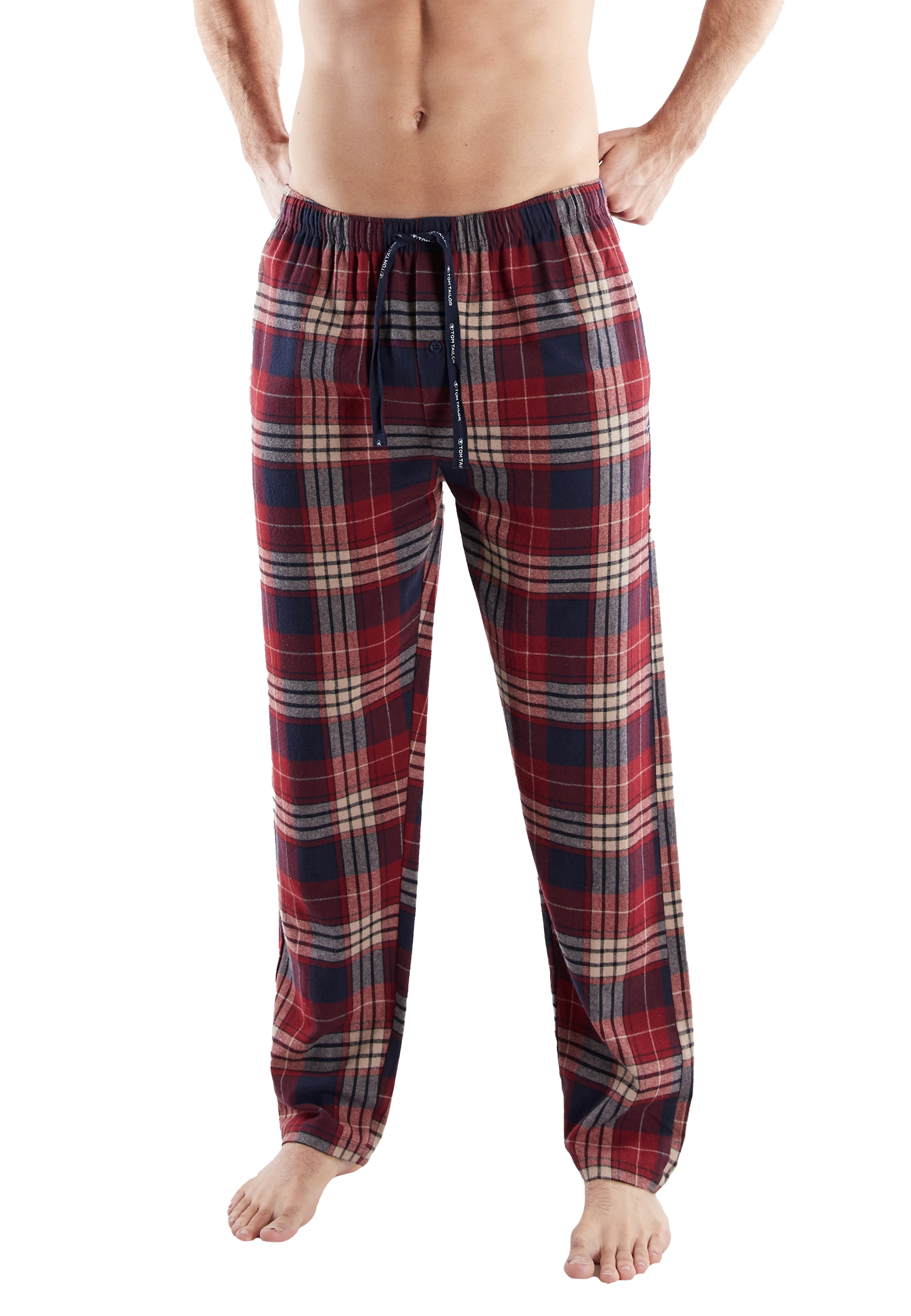TOM TAILOR Pyjamahose »Rhodos«  mit Karo-Muster, Gummizug, Bindekordel