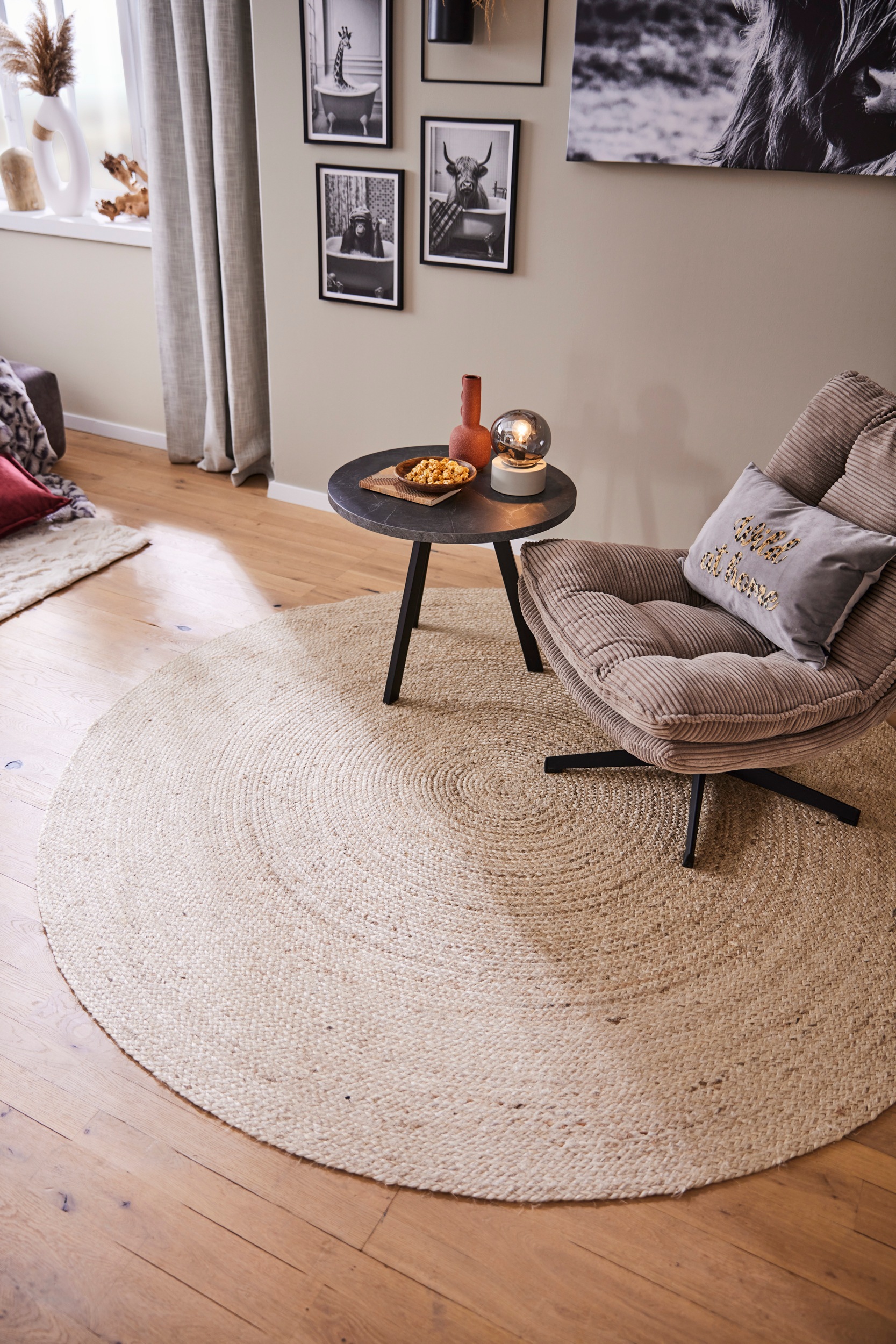 HANSE Home Teppich »Rangpur Juteteppich«, rund, 10 mm Höhe, Handgewebt, 100% Jute, Natur, Wohnzimmer, Flur, Boho, Skandi