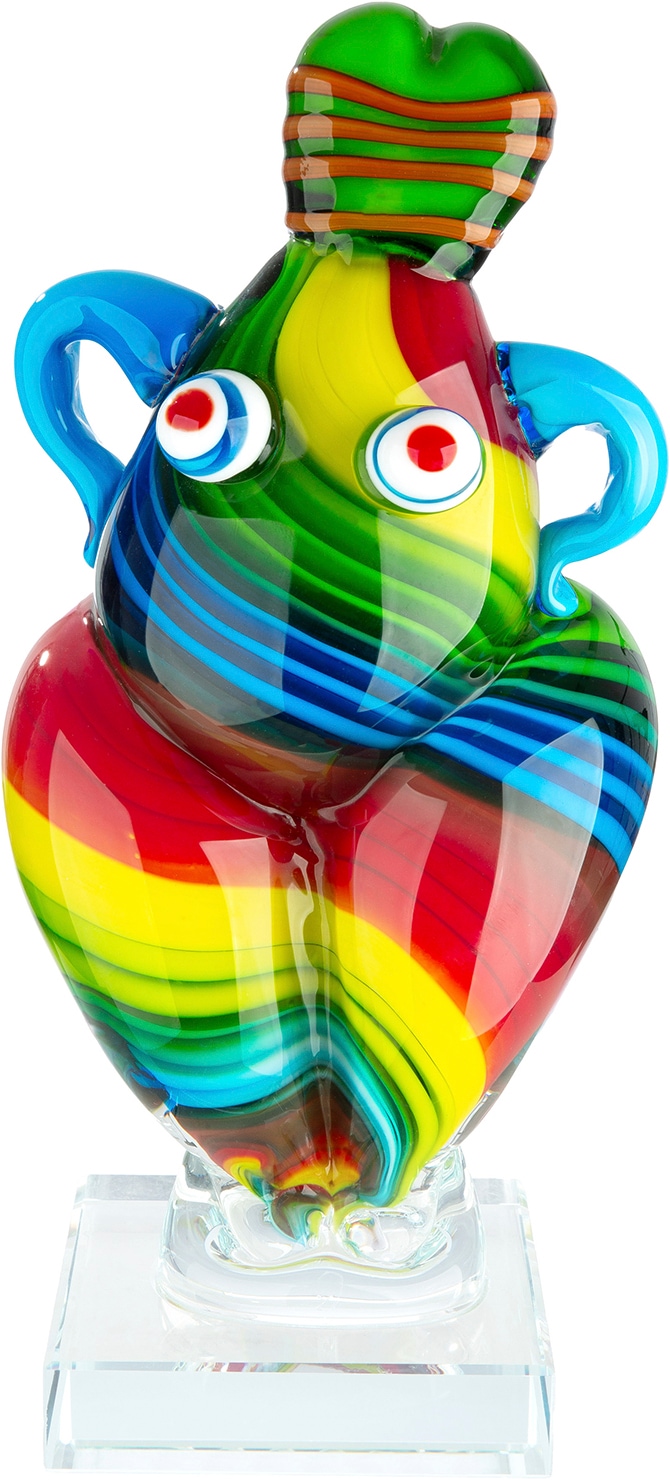 Image of GILDE Skulptur "Figur Kim mehrfarbig" Frauenmotiv Glasfigur Designobjekt Handarbeit moderne Kunst